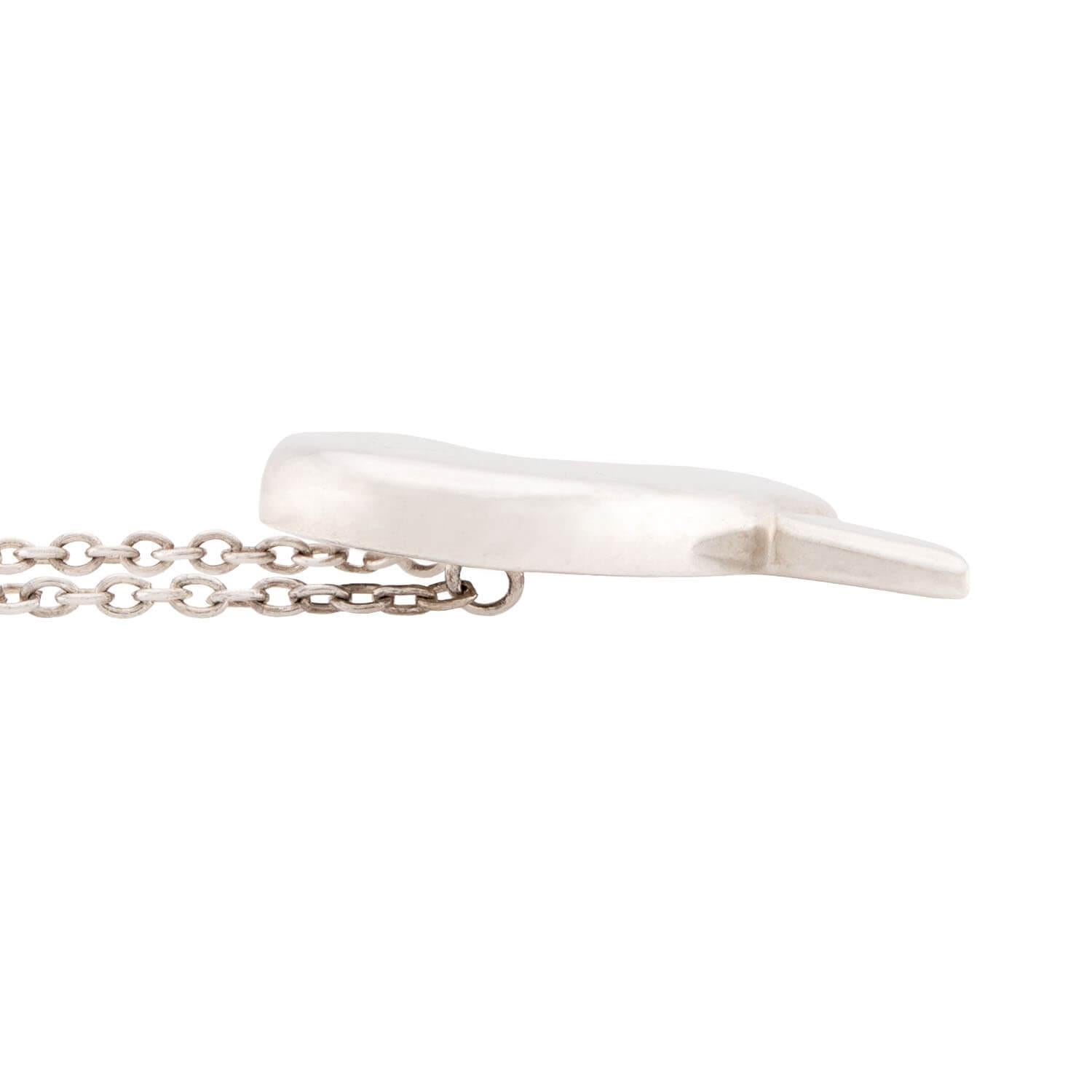 Modern PALOMA PICASSO for Tiffany& CO. Estate Sterling Silver Heart Pendant Necklace For Sale