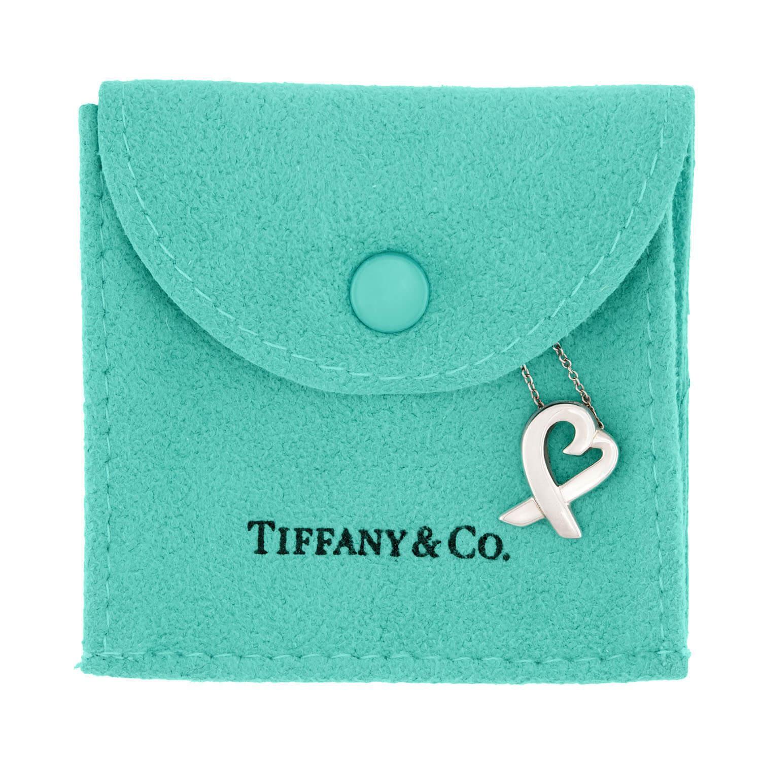 PALOMA PICASSO for Tiffany& CO. Estate Sterling Silver Heart Pendant Necklace For Sale 2
