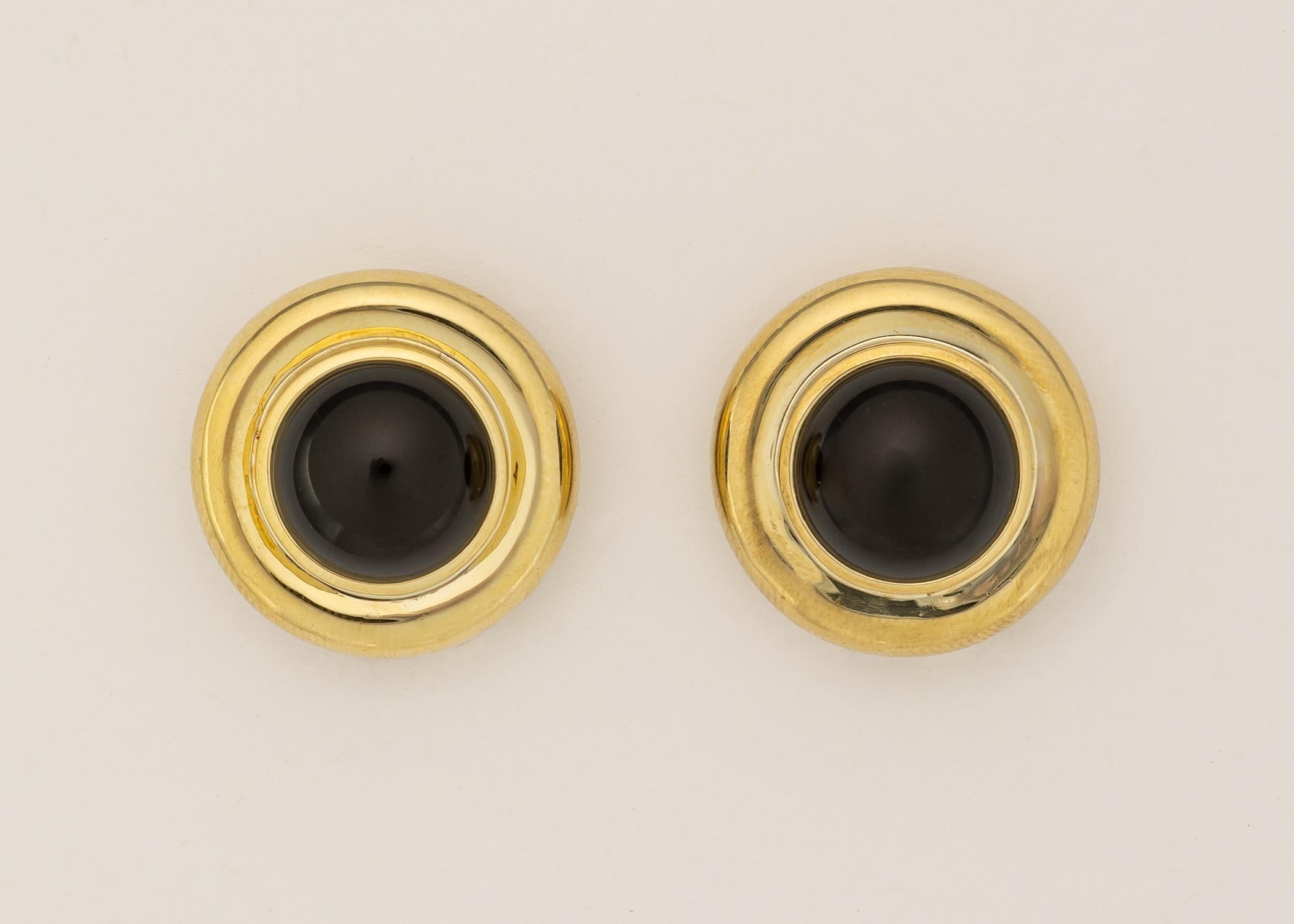 Paloma Picasso für Tiffany & Co. Gold- und schwarze Onyx-Ohrringe (Zeitgenössisch) im Angebot