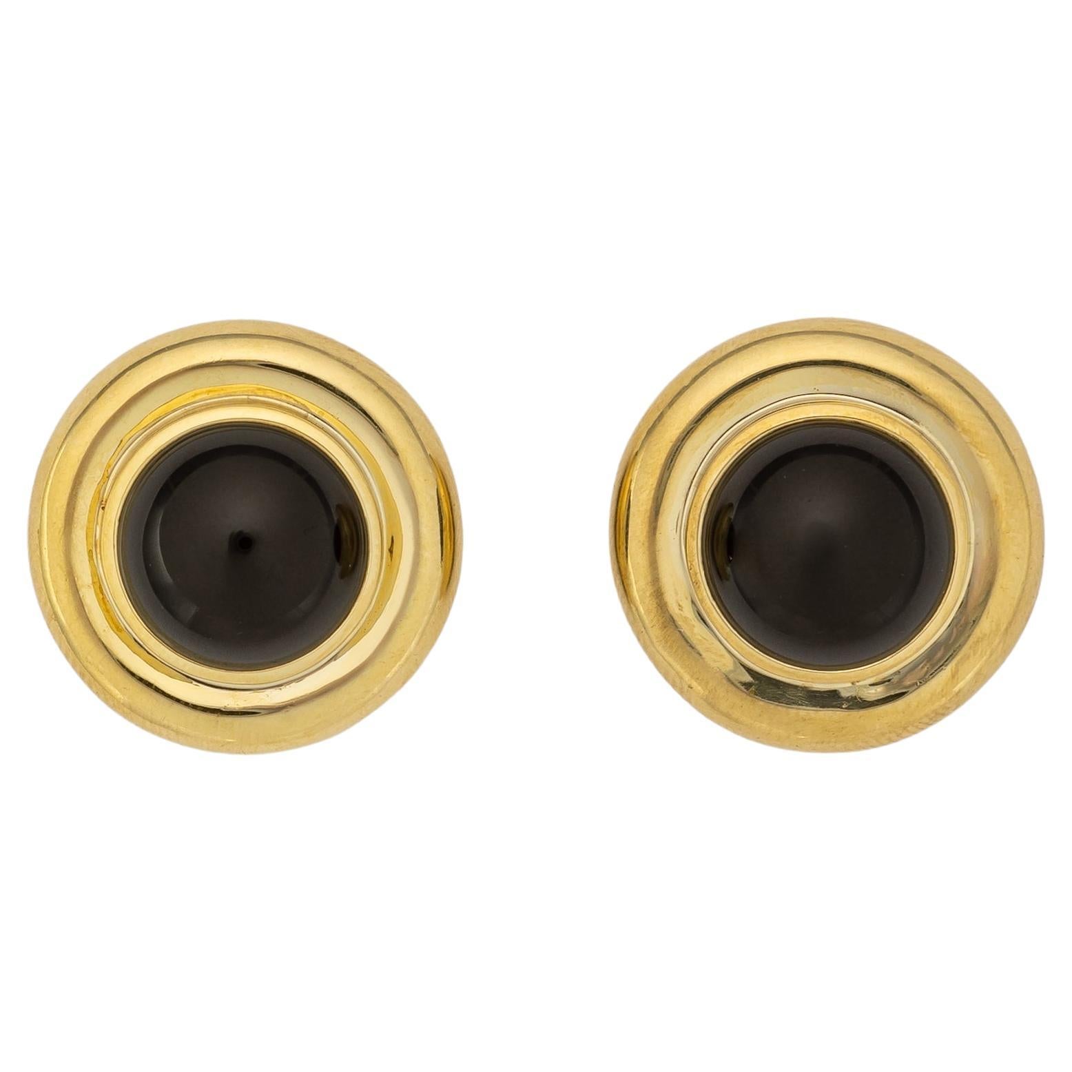 Paloma Picasso for Tiffany & Co. Gold and Black Onyx Earrings For Sale