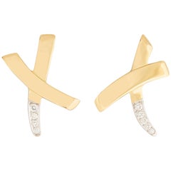 Paloma Picasso for Tiffany & Co. Gold and Diamond X Earrings