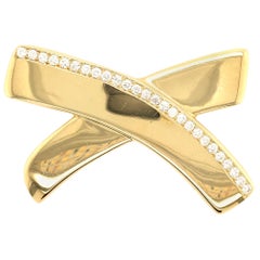 Paloma Picasso for Tiffany & Co., Gold and Diamond X Motif Brooch