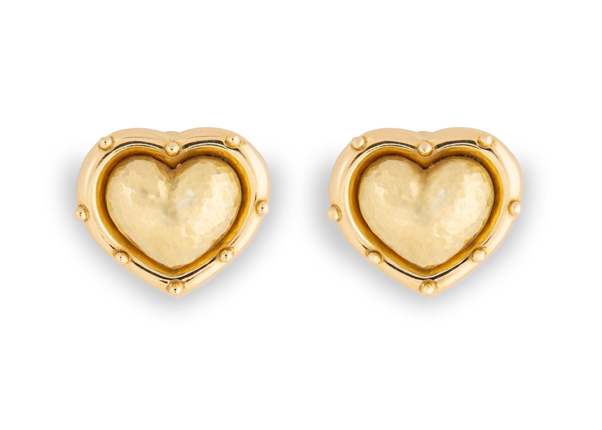 Contemporary Paloma Picasso for Tiffany & Co. Gold Heart Motif Earrings