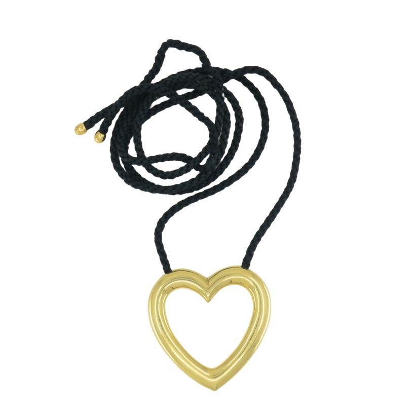 Paloma Picasso for Tiffany & Co. Collar Corazón Cordón de Seda Diamante Oro 18k Corte redondo en venta