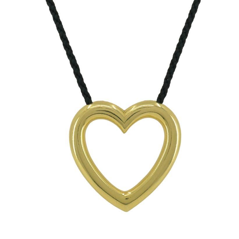 Paloma Picasso for Tiffany & Co. Collar Corazón Cordón de Seda Diamante Oro 18k en Excelente estado para la venta en Beverly Hills, CA