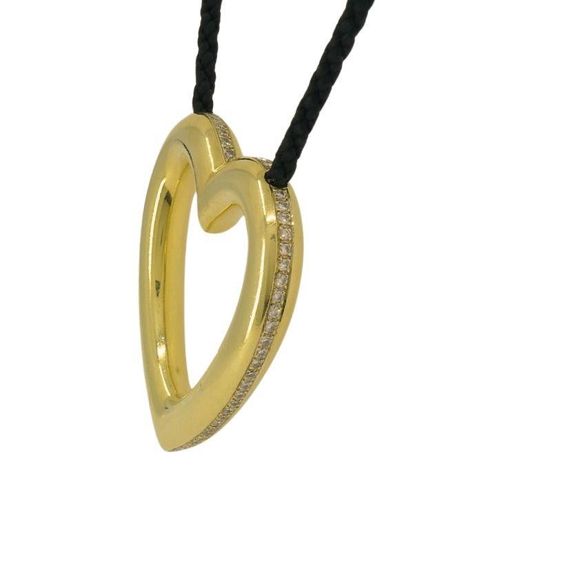 Femenino o masculino Paloma Picasso for Tiffany & Co. Collar Corazón Cordón de Seda Diamante Oro 18k en venta
