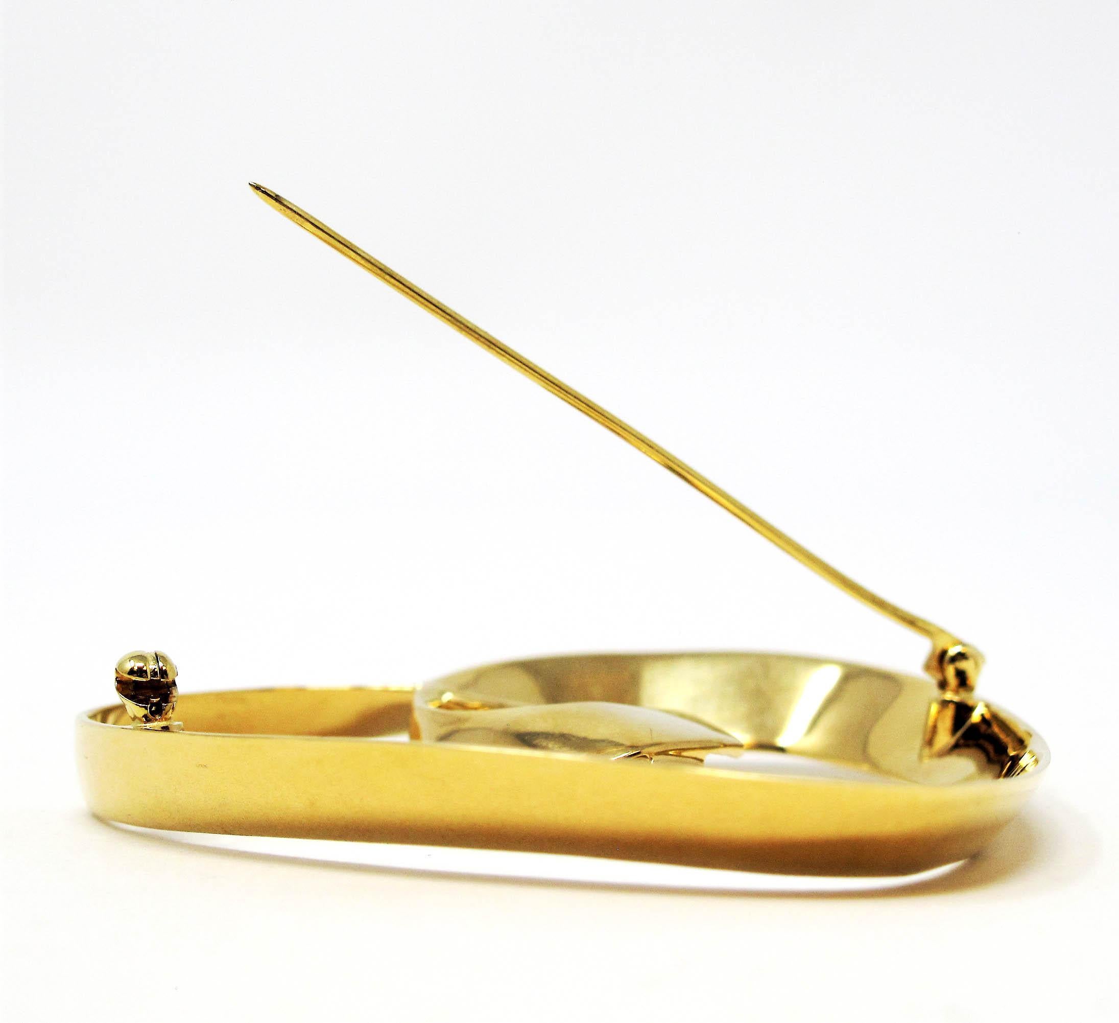 Paloma Picasso pour Tiffany & Co. Grande broche en forme de cœur en or jaune 18 carats en vente 4