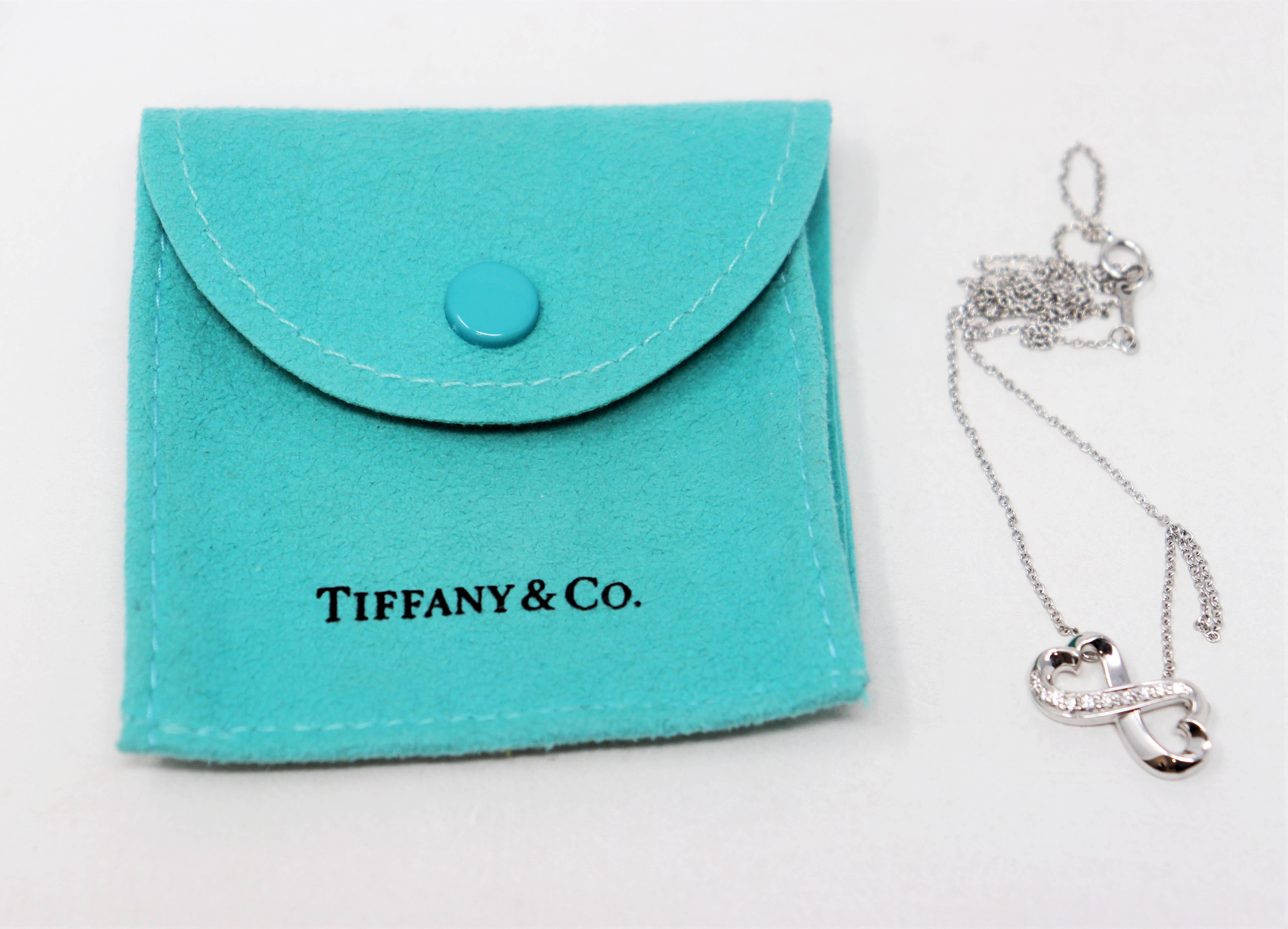 Contemporary Paloma Picasso for Tiffany & Co. Loving Heart Infinity Pave Diamond Necklace