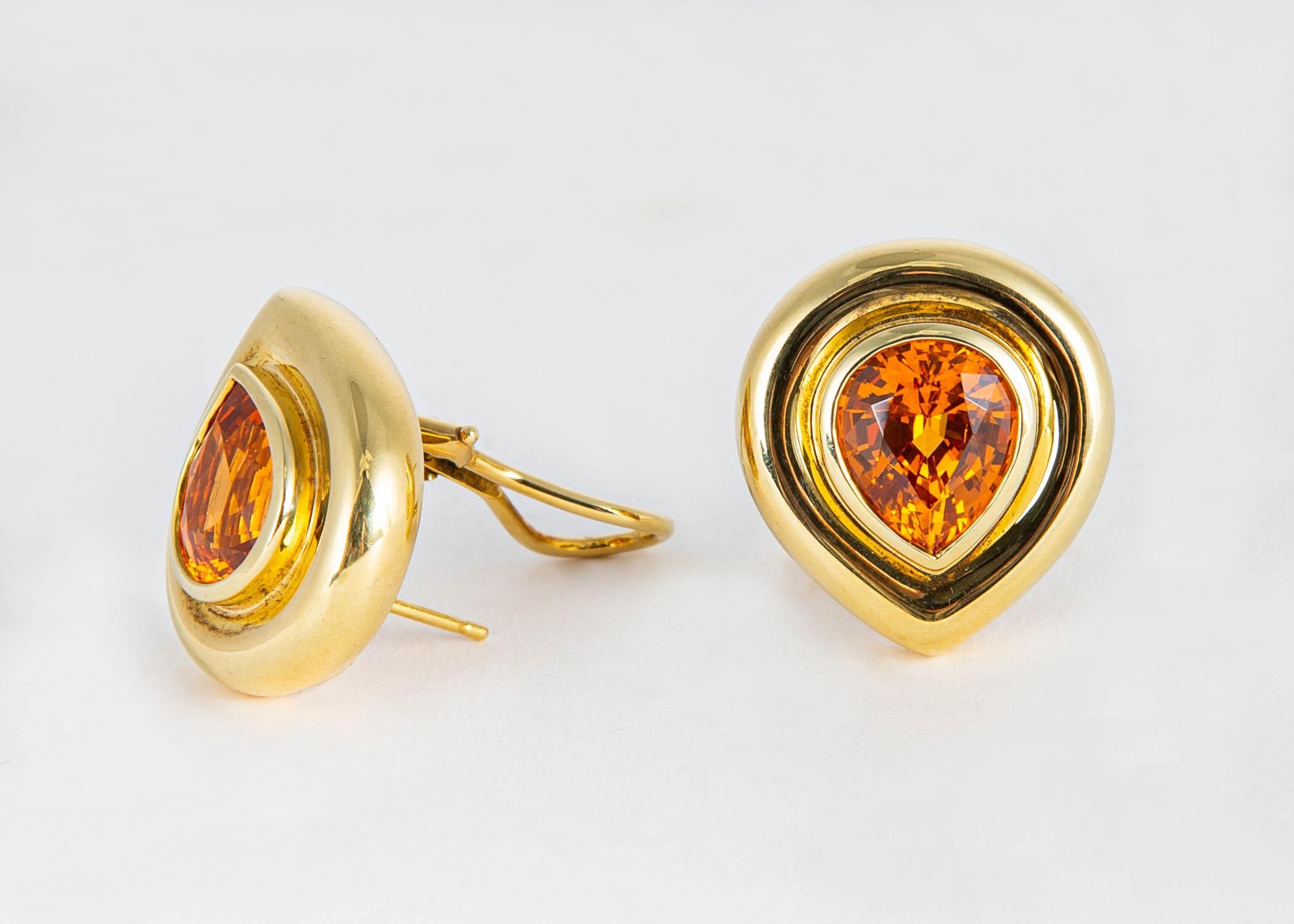 Rare and collectable for the jewelry connoisseur. Spessartite garnets often called Mandarin garnets are prized for there vivid orange color. Very little in the way of new material has been found recently. Paloma Picasso framed this exceptional