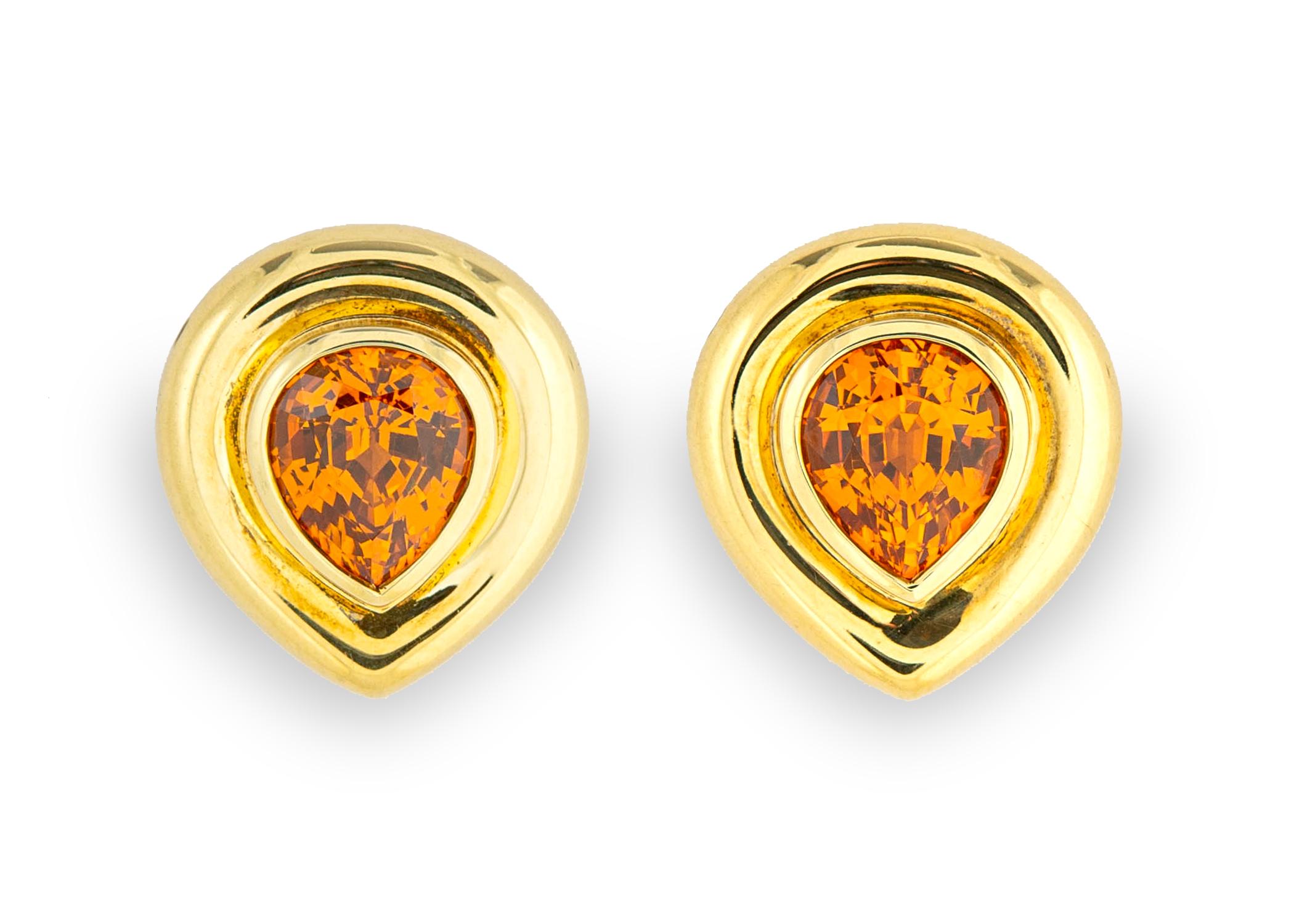 Paloma Picasso for Tiffany & Co. Mandarin 'Spessartite' Garnet Earrings In Excellent Condition In Atlanta, GA