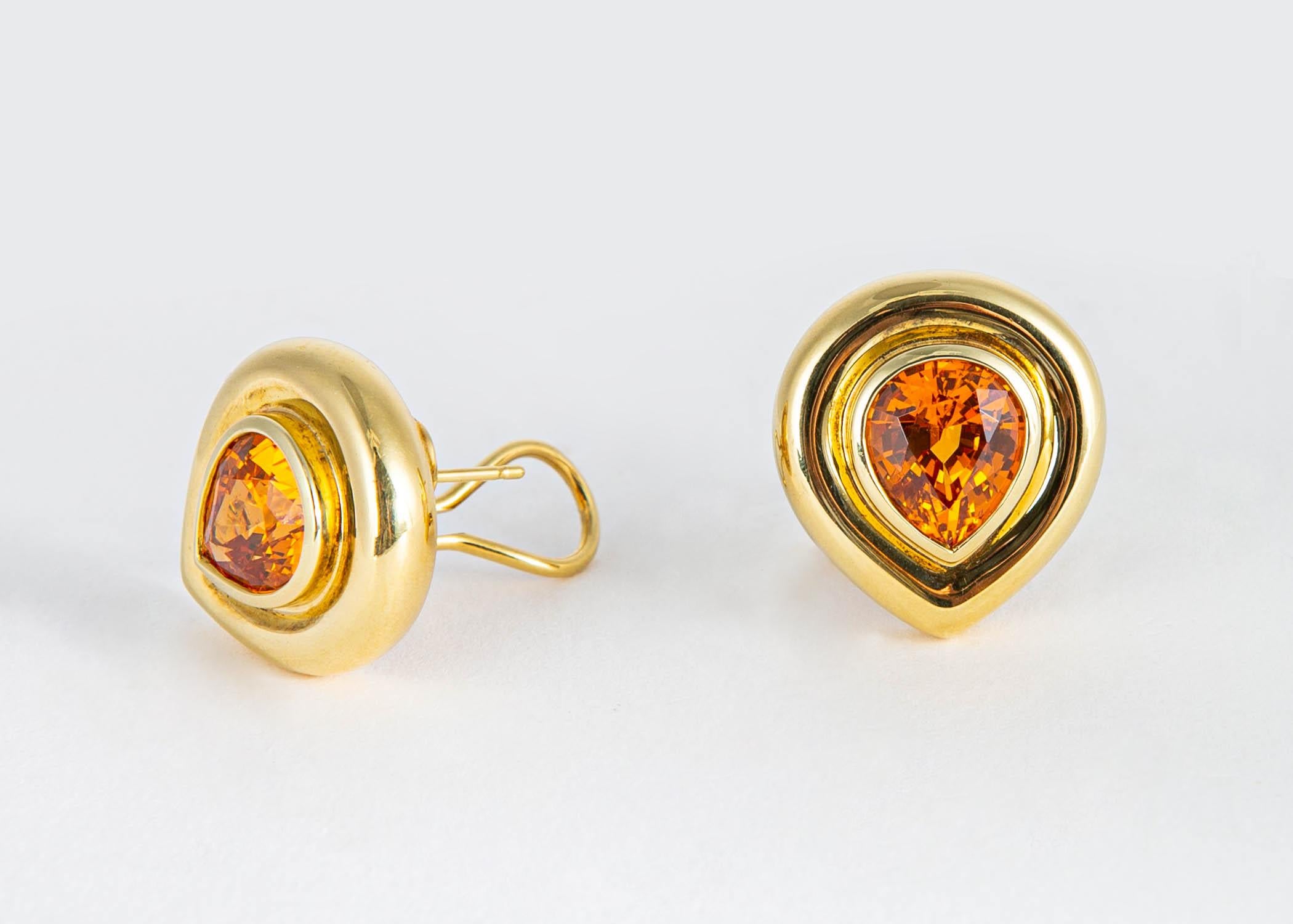 Women's or Men's Paloma Picasso for Tiffany & Co. Mandarin 'Spessartite' Garnet Earrings