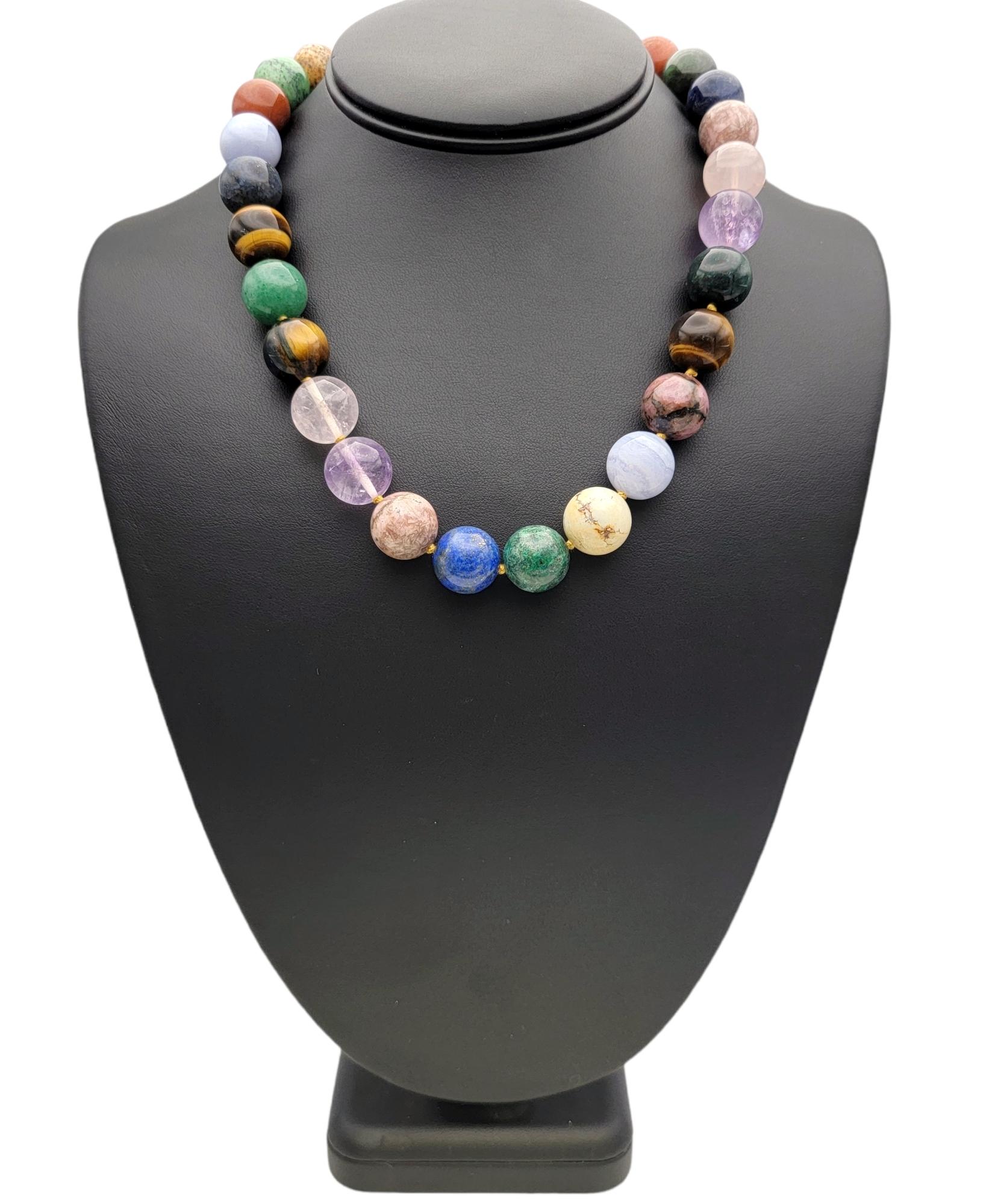 Paloma Picasso for Tiffany & Co. Multi Gemstone Chunky Beaded Necklace Sterling 3