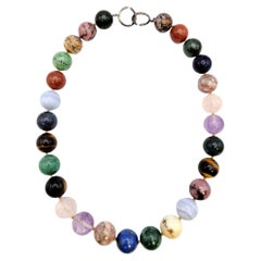 Paloma Picasso for Tiffany & Co. Multi Gemstone Chunky Beaded Necklace Sterling