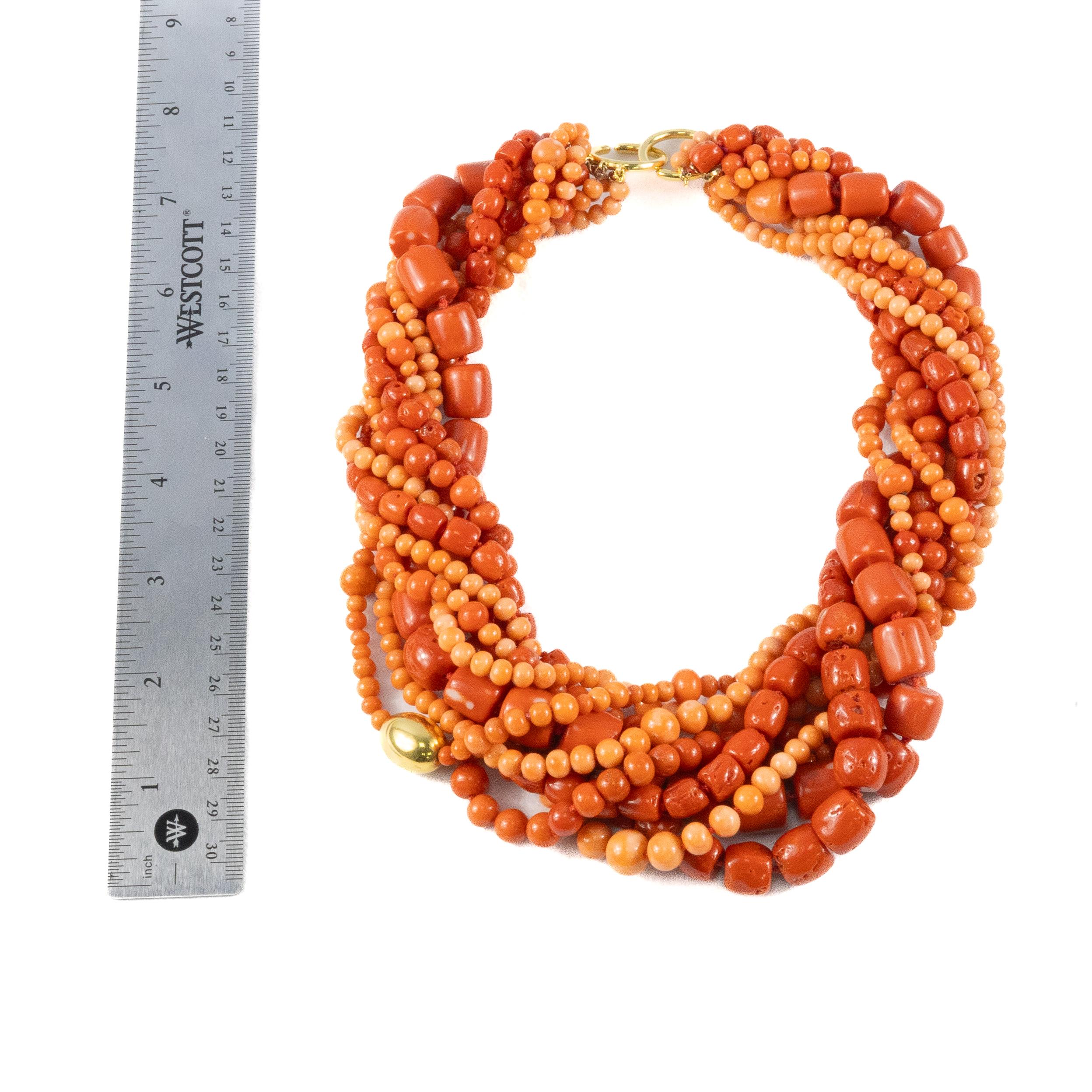 Taille ronde Paloma Picasso for Tiffany & Co. Collier de perles de corail multibrins en vente