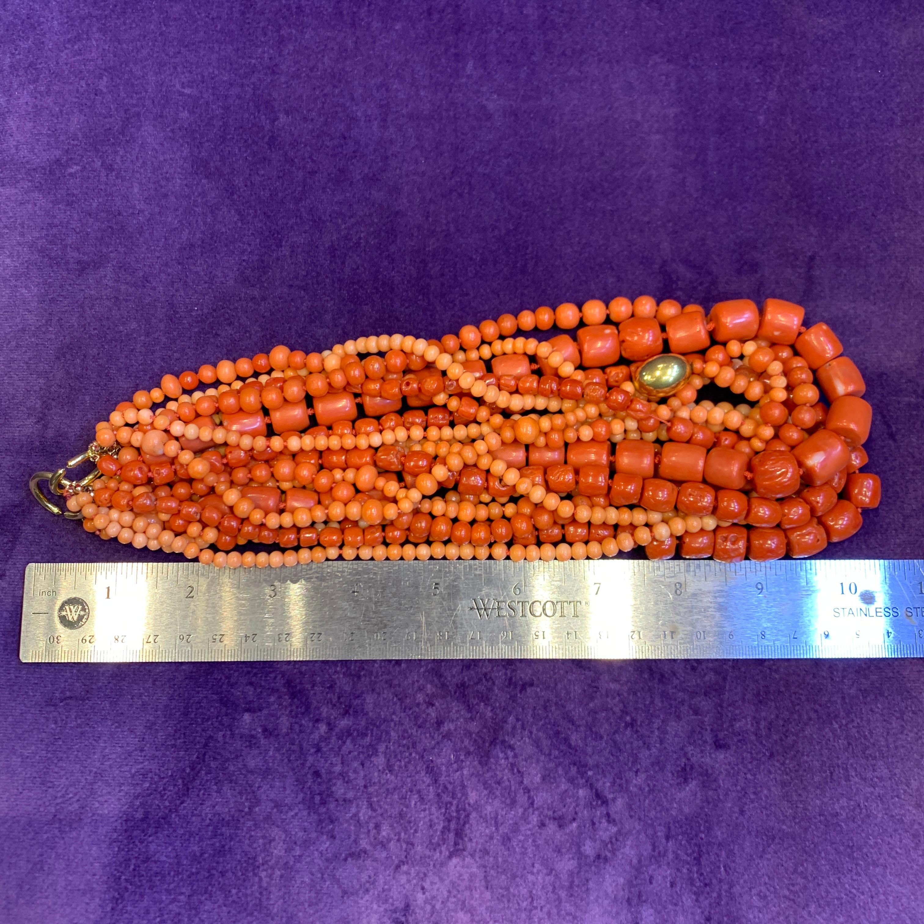 Paloma Picasso for Tiffany & Co. Multi Strand Coral Bead Necklace For Sale 1