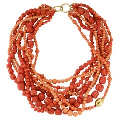 Paloma Picasso for Tiffany & Co. Multi Strand Coral Bead Necklace