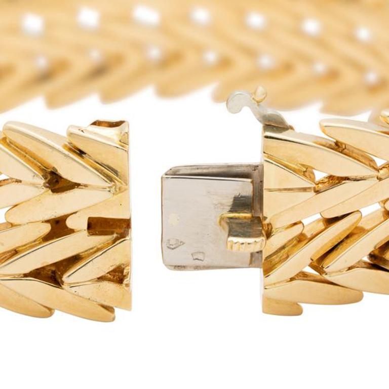 Paloma Picasso for Tiffany & Co. Paris 18K Yellow Gold Chevron Bracelet C.1970s 1