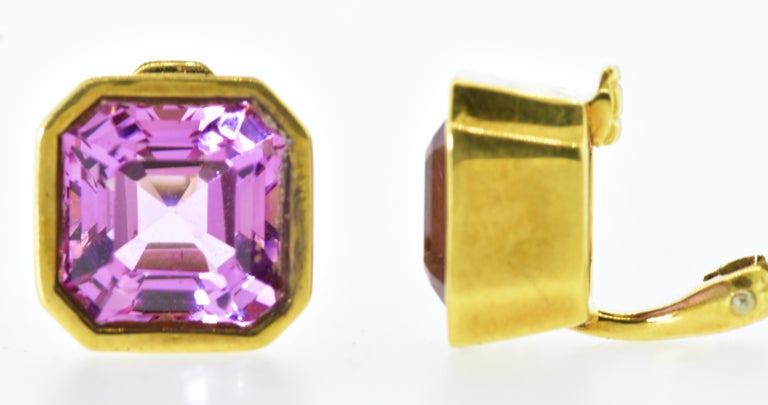 Contemporary Paloma Picasso for Tiffany & Co. Pink Tourmaline and 18K Gold Earrings