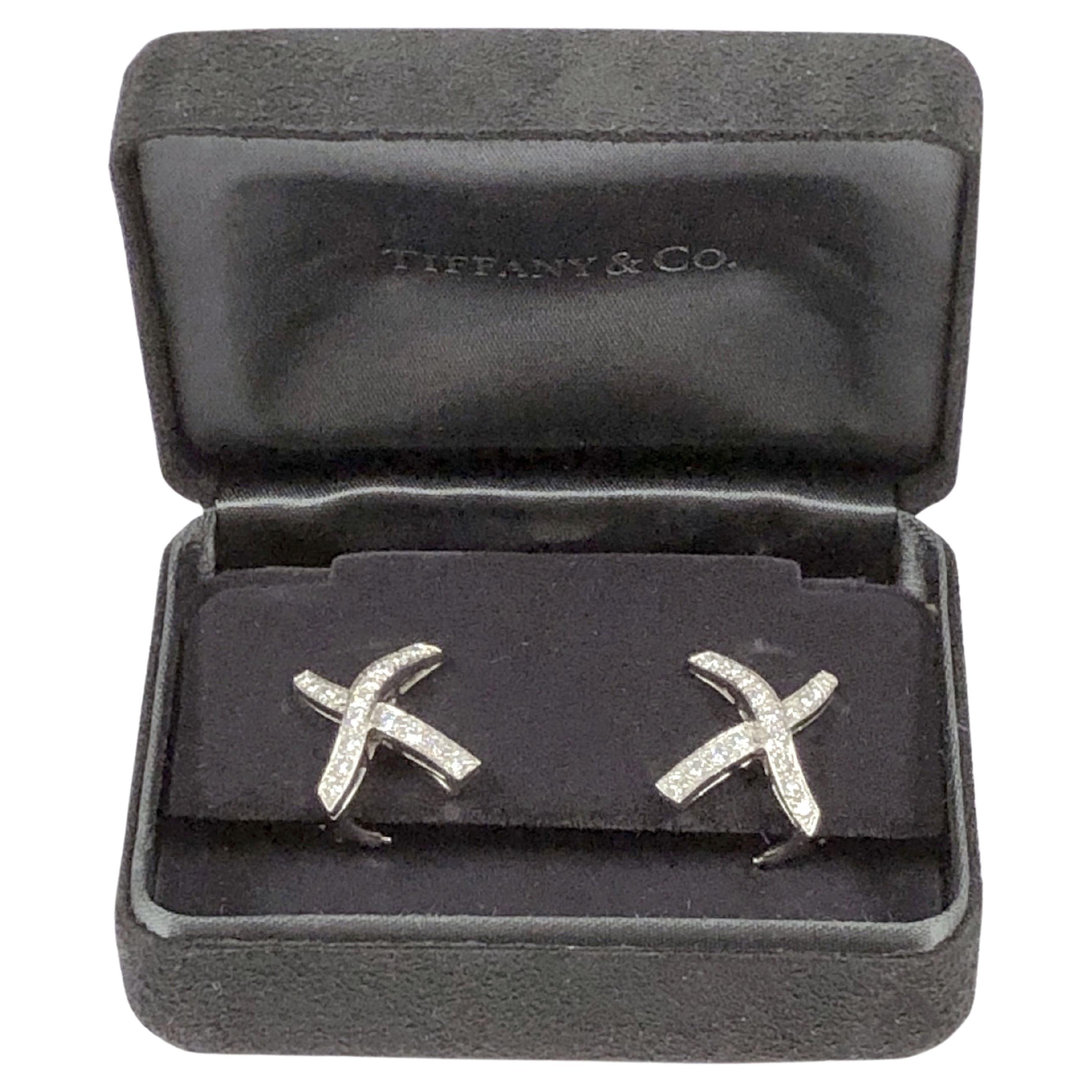 Paloma Picasso for Tiffany & Co. Pendientes X Kiss de platino y diamantes