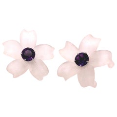 Paloma Picasso for Tiffany & Co. Quartz and Amethyst Flower Earrings