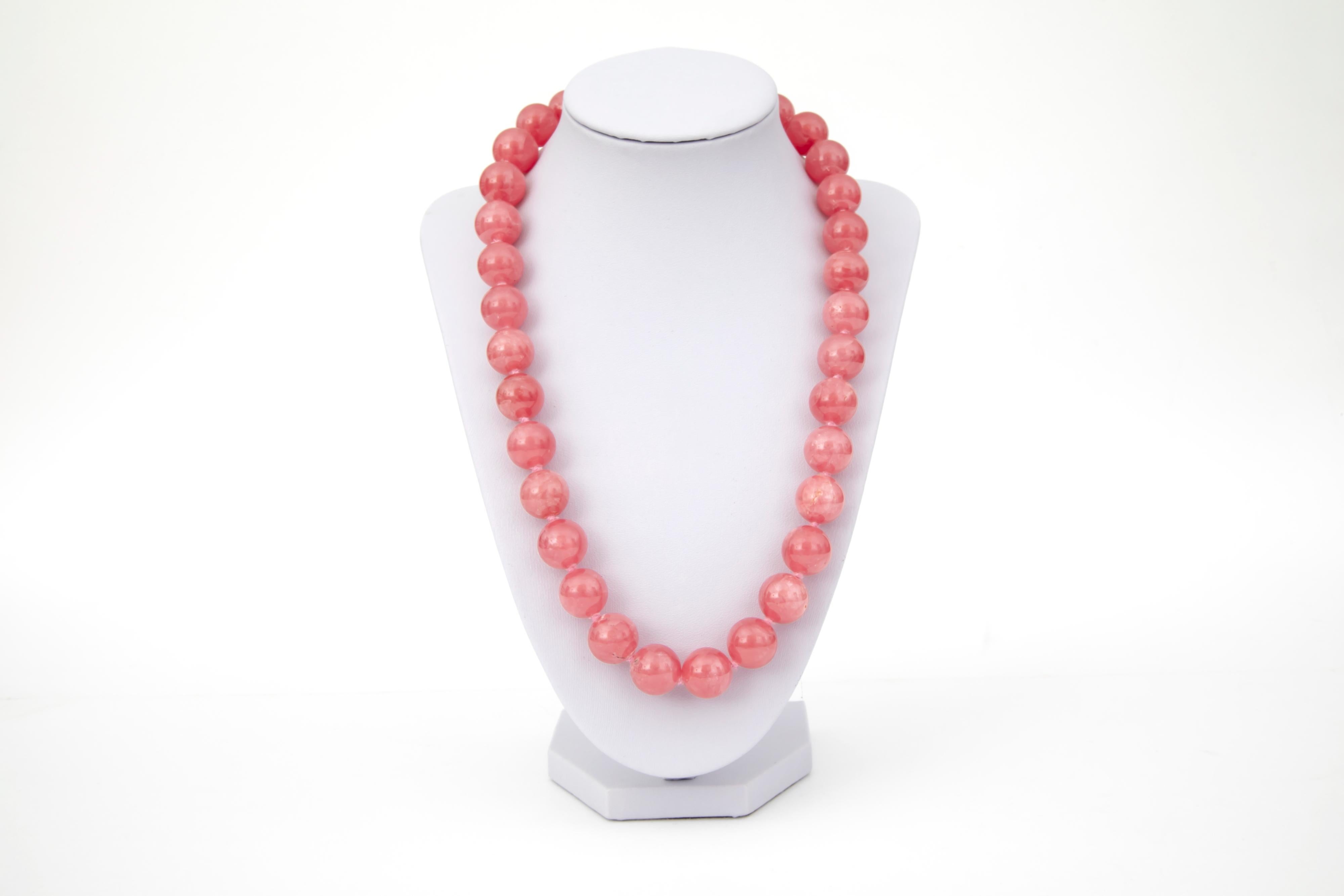 Contemporary Paloma Picasso for Tiffany & Co. Silver Rhodochrosite Pink Bead Necklace