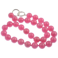 Paloma Picasso for Tiffany & Co. Silver Rhodochrosite Pink Bead Necklace