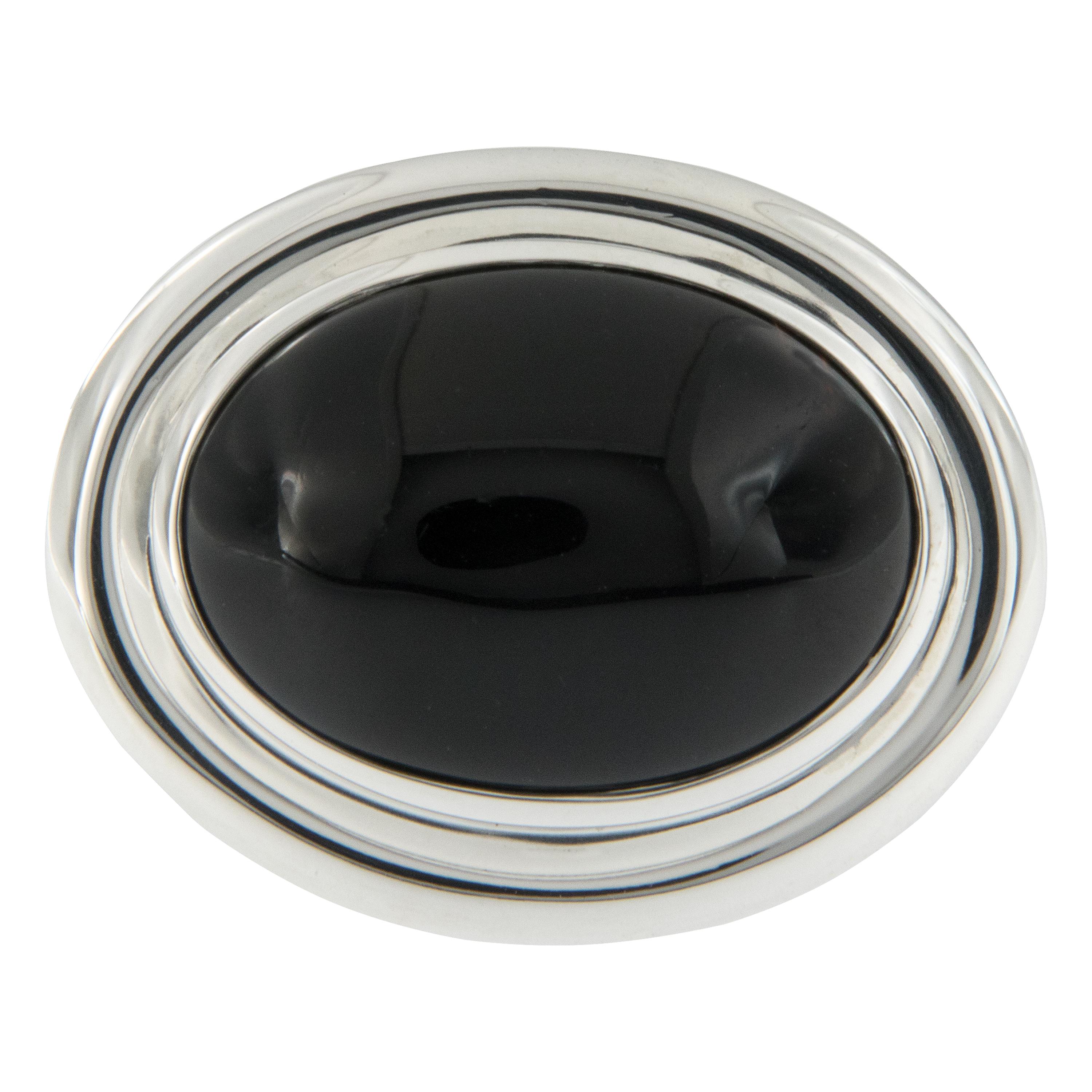 What is more versatile than a black onyx & silver ring designed by Paloma Picasso for Tiffany & Co. ? This estate black onyx oval cabochon ring goes with everything from your jeans to your little black dress! Paloma Picasso, daughter of artist Pablo