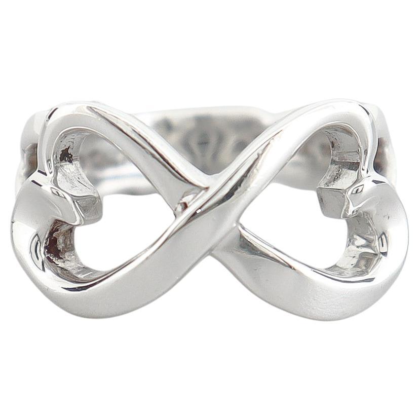 Paloma Picasso for Tiffany & Co. Anello a fascia "Doppio cuore amorevole" in argento sterling