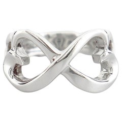 Paloma Picasso for Tiffany & Co. Sterling Silver 'Double Loving Heart' Band Ring