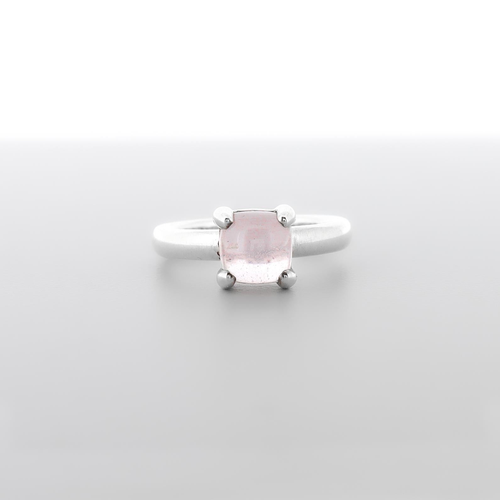 Cabochon Paloma Picasso for Tiffany & Co. Anello in argento sterling e quarzo rosa Sugar Stacks in vendita