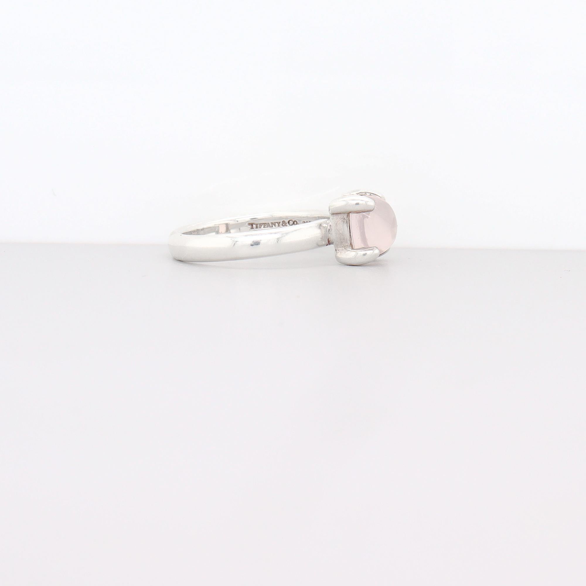 Paloma Picasso for Tiffany & Co. Anello in argento sterling e quarzo rosa Sugar Stacks in vendita 3