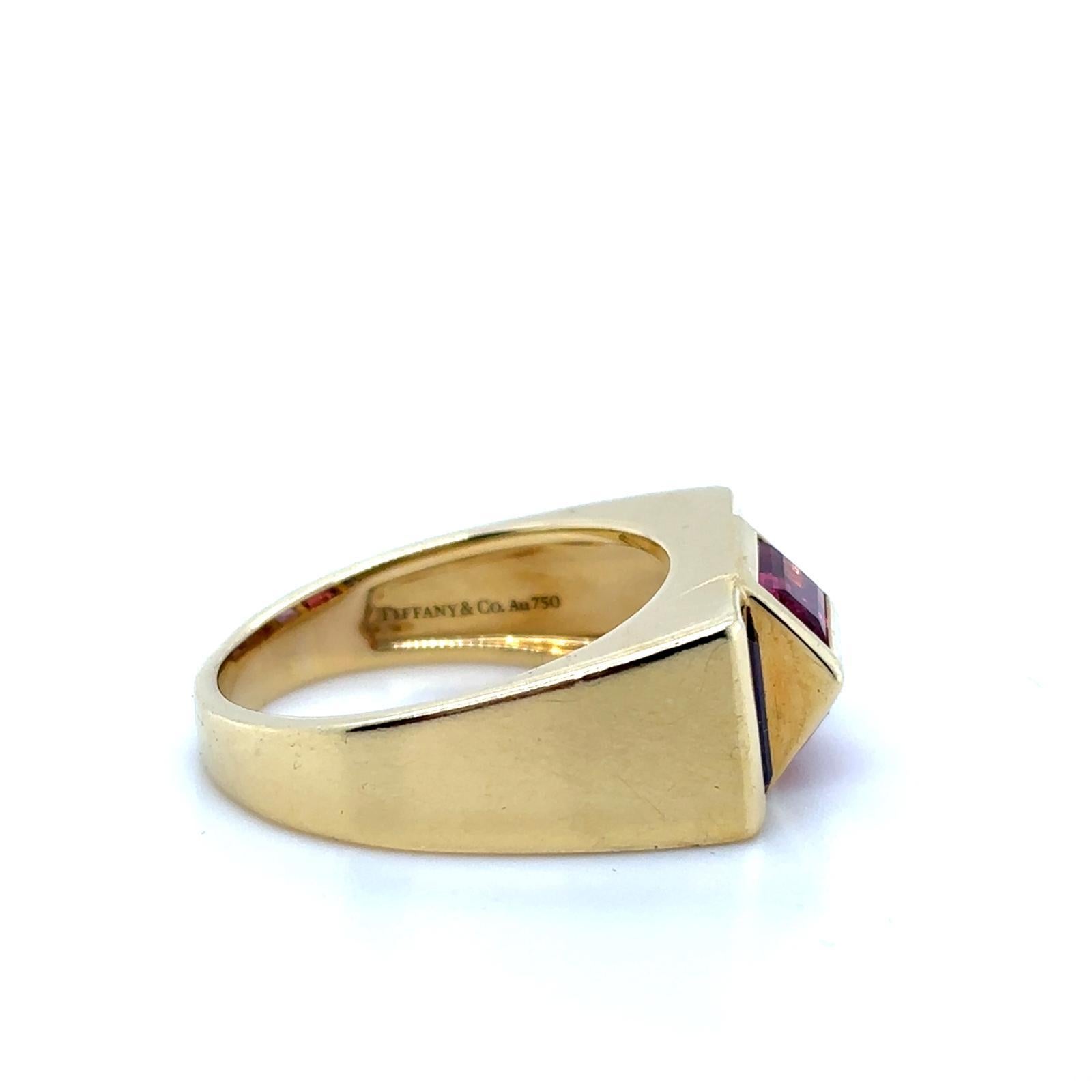 Paloma Picasso for Tiffany & Co Tourmaline 18 Karat Yellow Gold Ring In Good Condition For Sale In London, GB