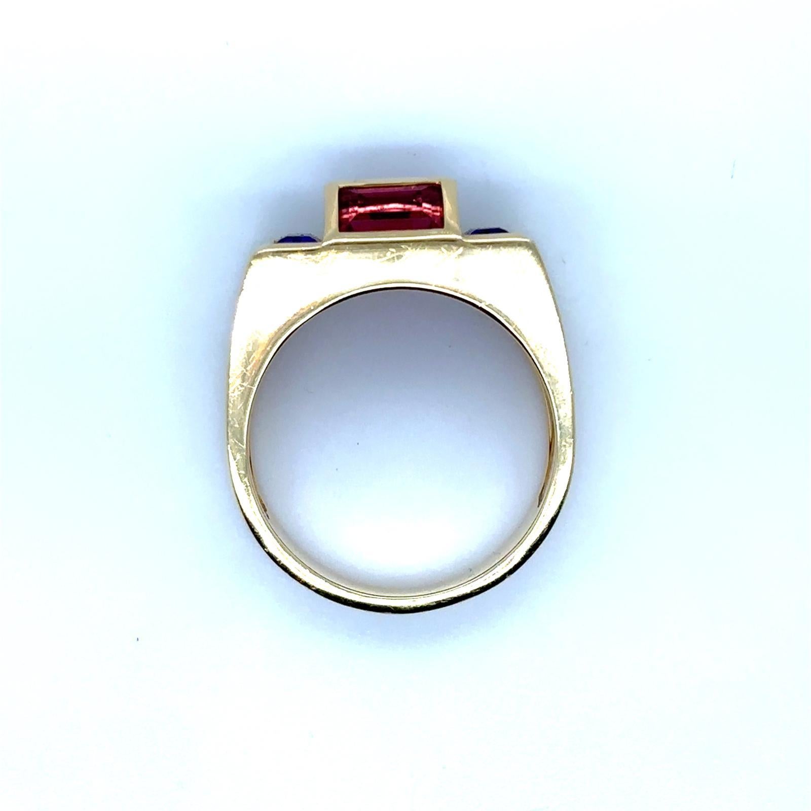 Paloma Picasso for Tiffany & Co Tourmaline 18 Karat Yellow Gold Ring For Sale 2
