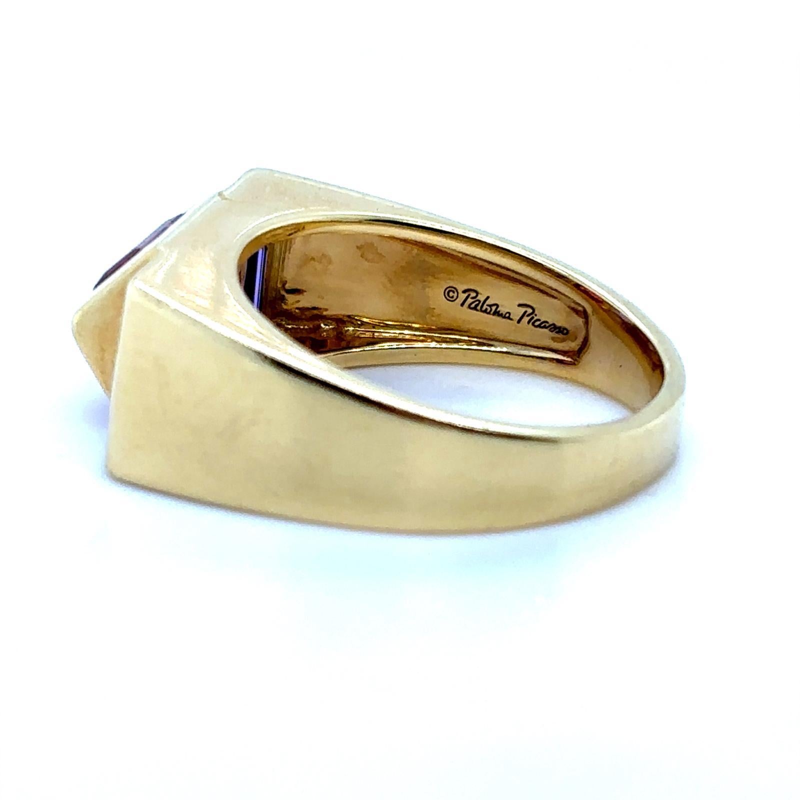 Paloma Picasso for Tiffany & Co Tourmaline 18 Karat Yellow Gold Ring For Sale 3