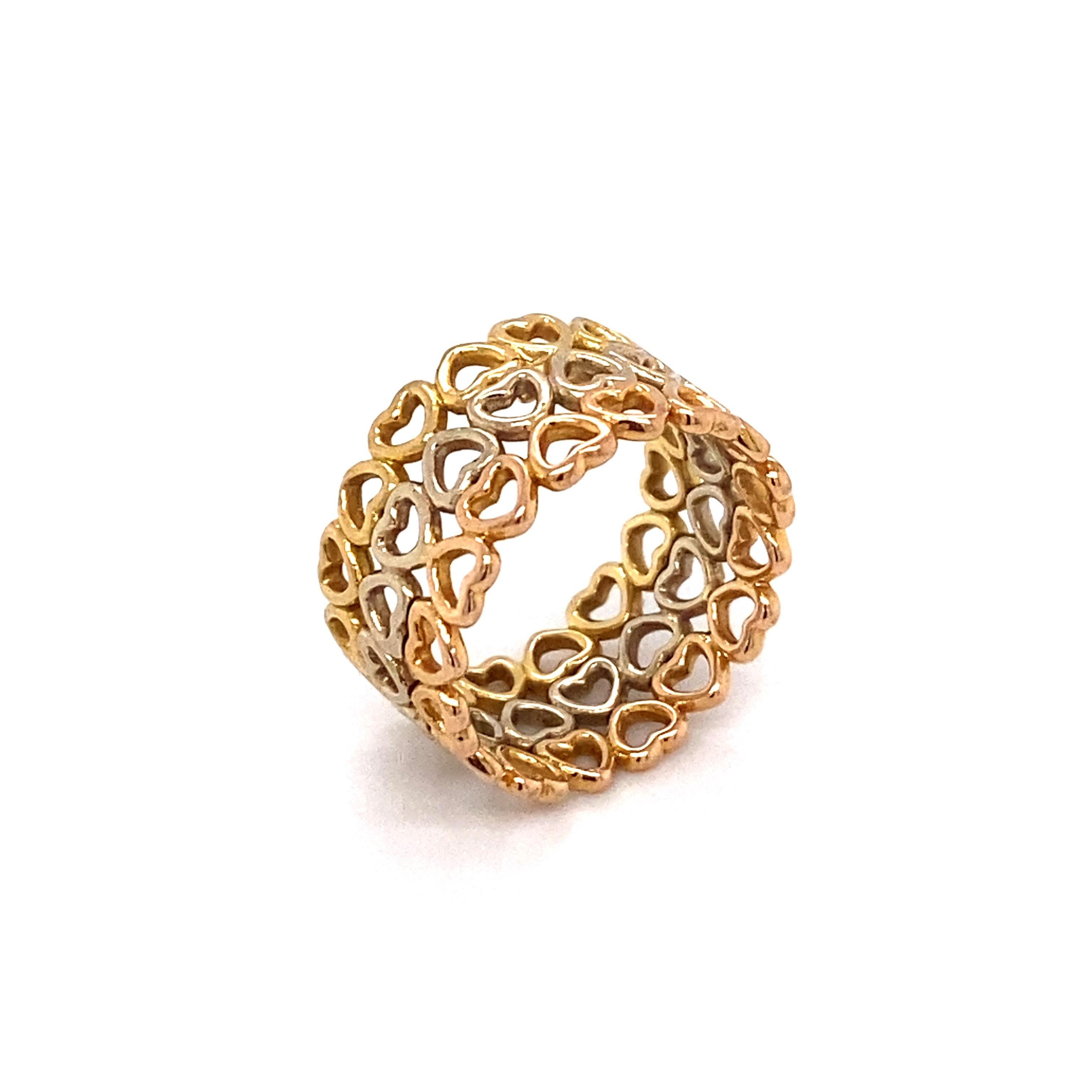 Paloma Picasso für Tiffany & Co. Tricolor Gold Drei Reihen Herzband (Moderne)