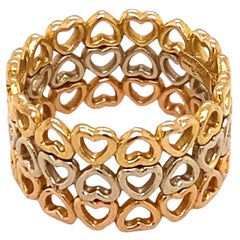 Paloma Picasso für Tiffany & Co. Tricolor Gold Drei Reihen Herzband