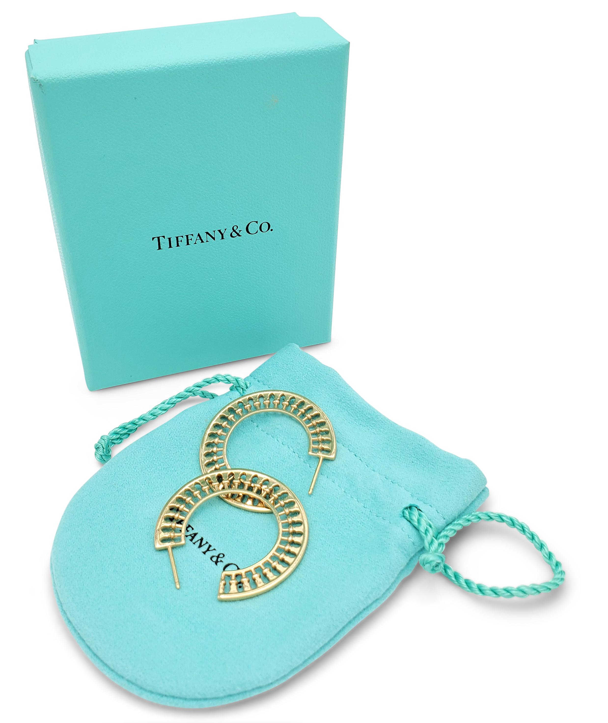 Women's Paloma Picasso for Tiffany & Co. 'Venezia Stella' Gold Hoop Earrings
