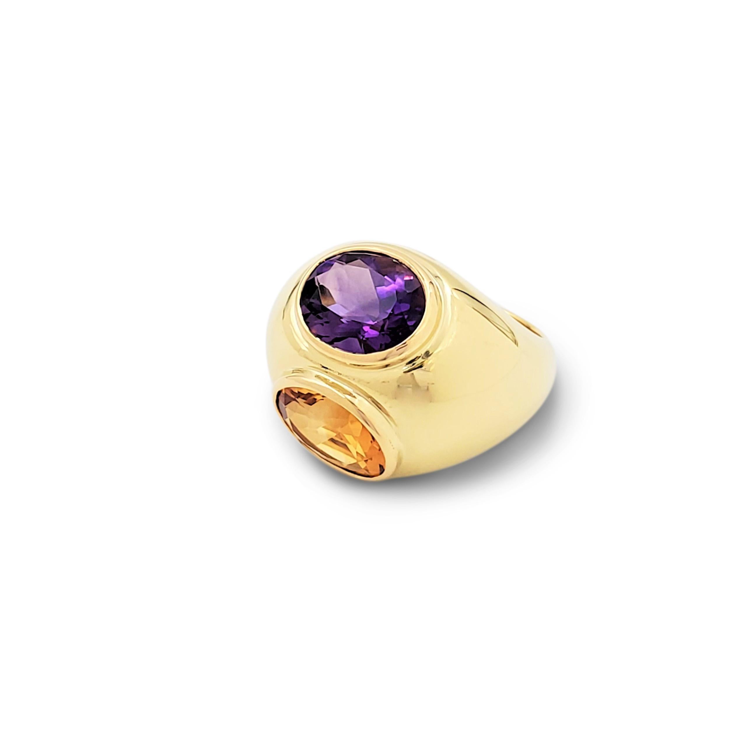 Oval Cut Paloma Picasso for Tiffany & Co. Yellow Gold Amethyst and Citrine Bombé Ring