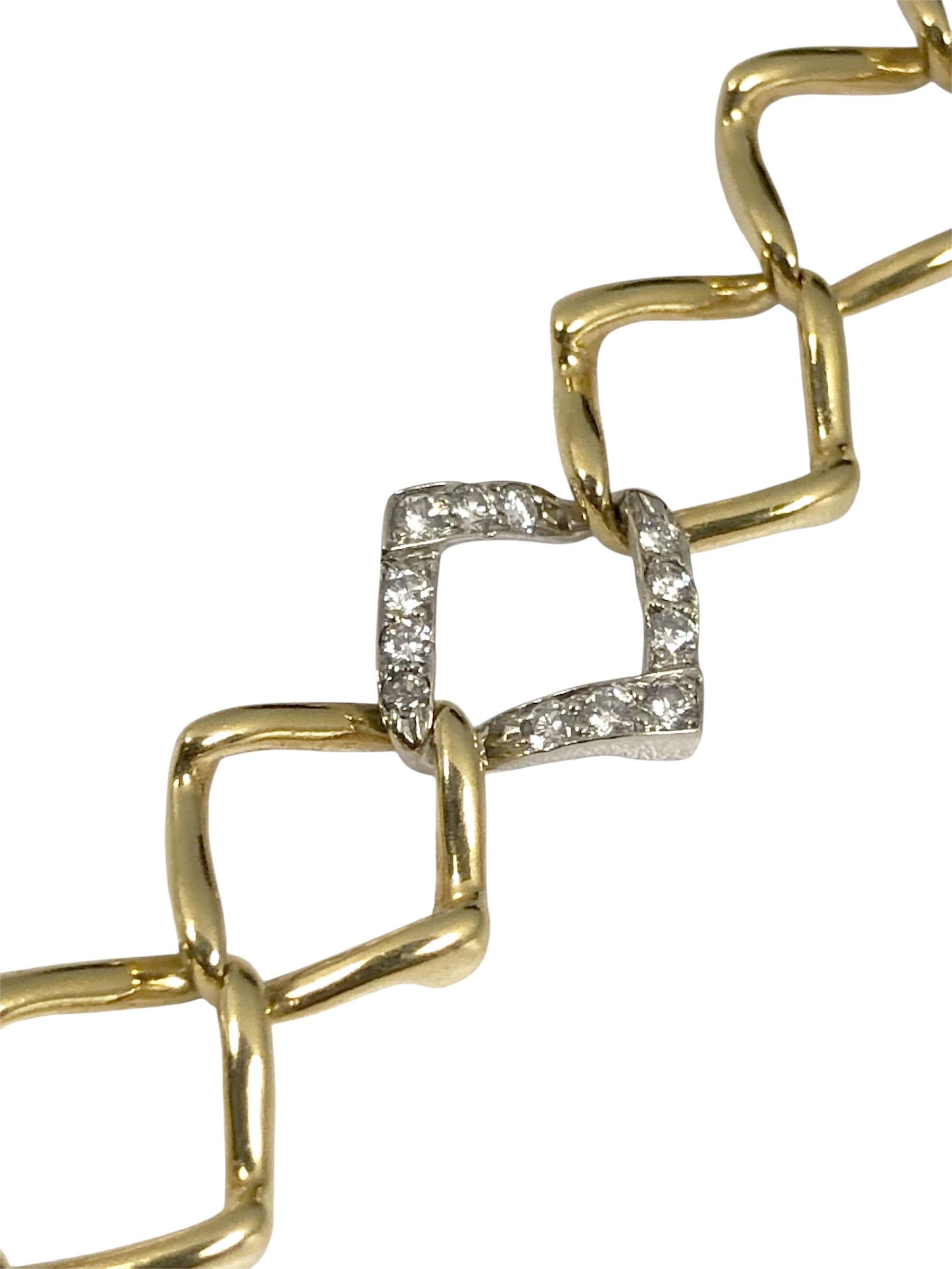 Taille ronde Paloma Picasso pour Tiffany & Company Bracelet vintage en or jaune et diamants en vente