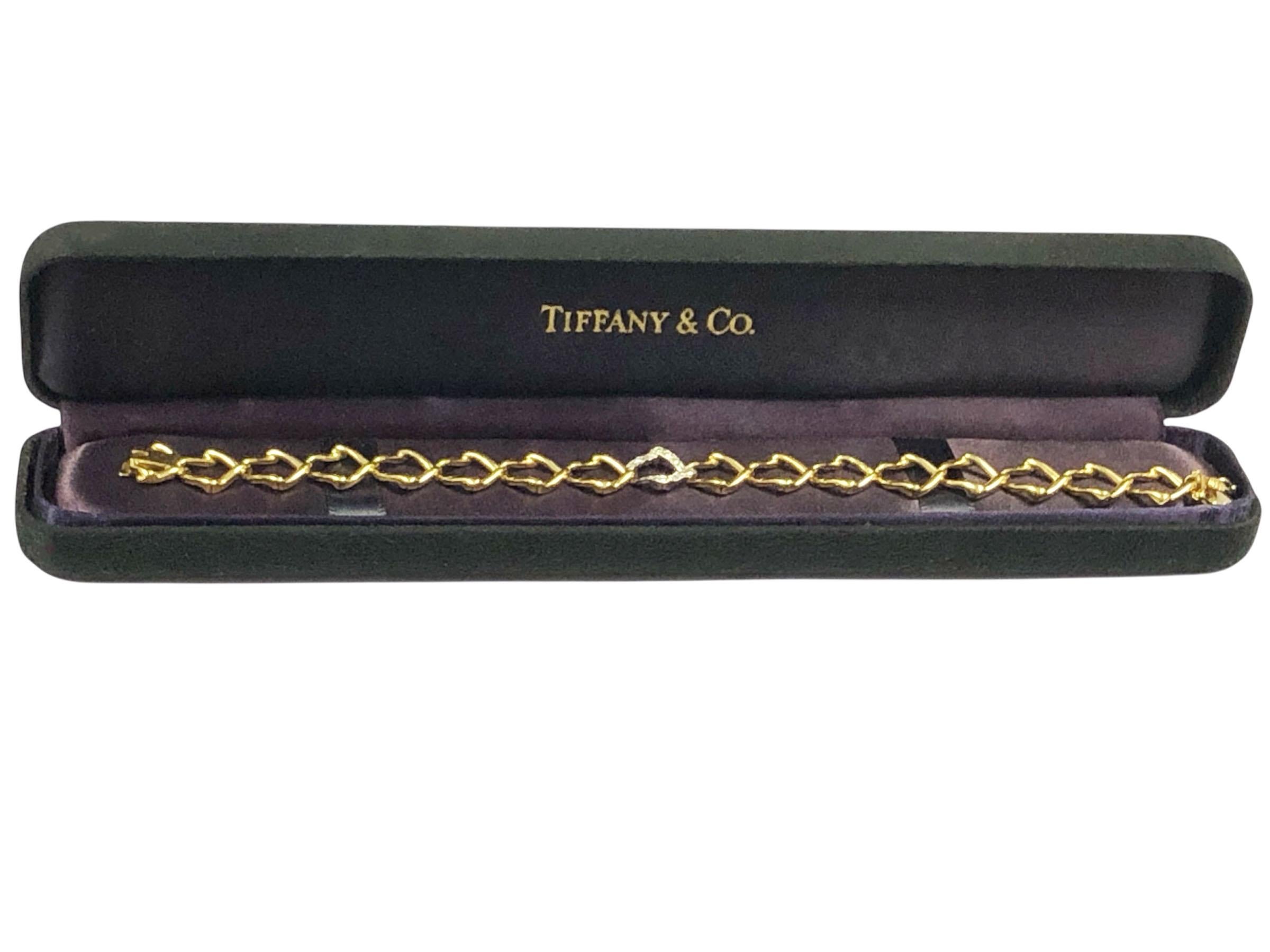 Paloma Picasso pour Tiffany & Company Bracelet vintage en or jaune et diamants en vente 1