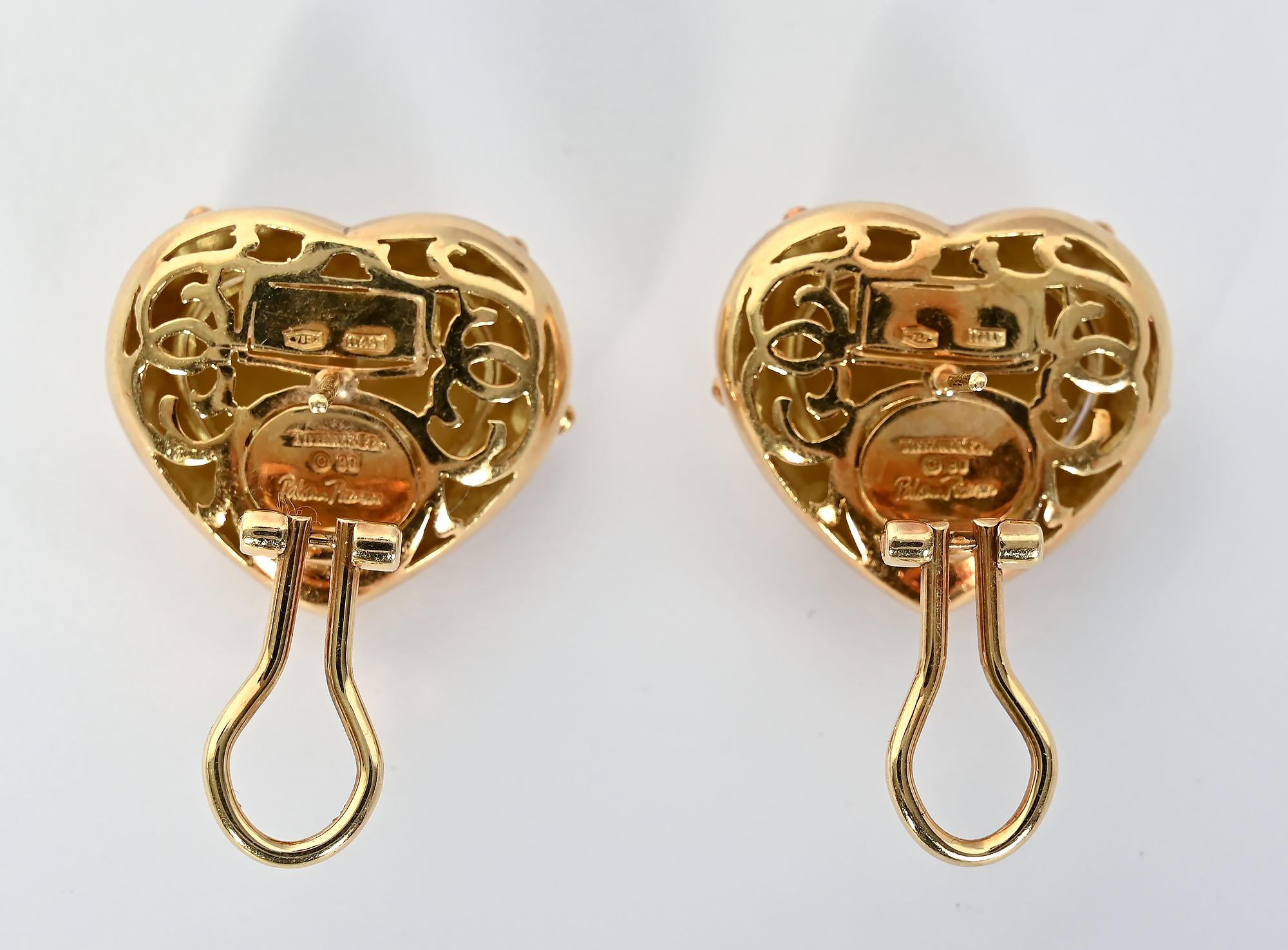 Paloma Picasso for Tiffany Heart Earrings For Sale 1