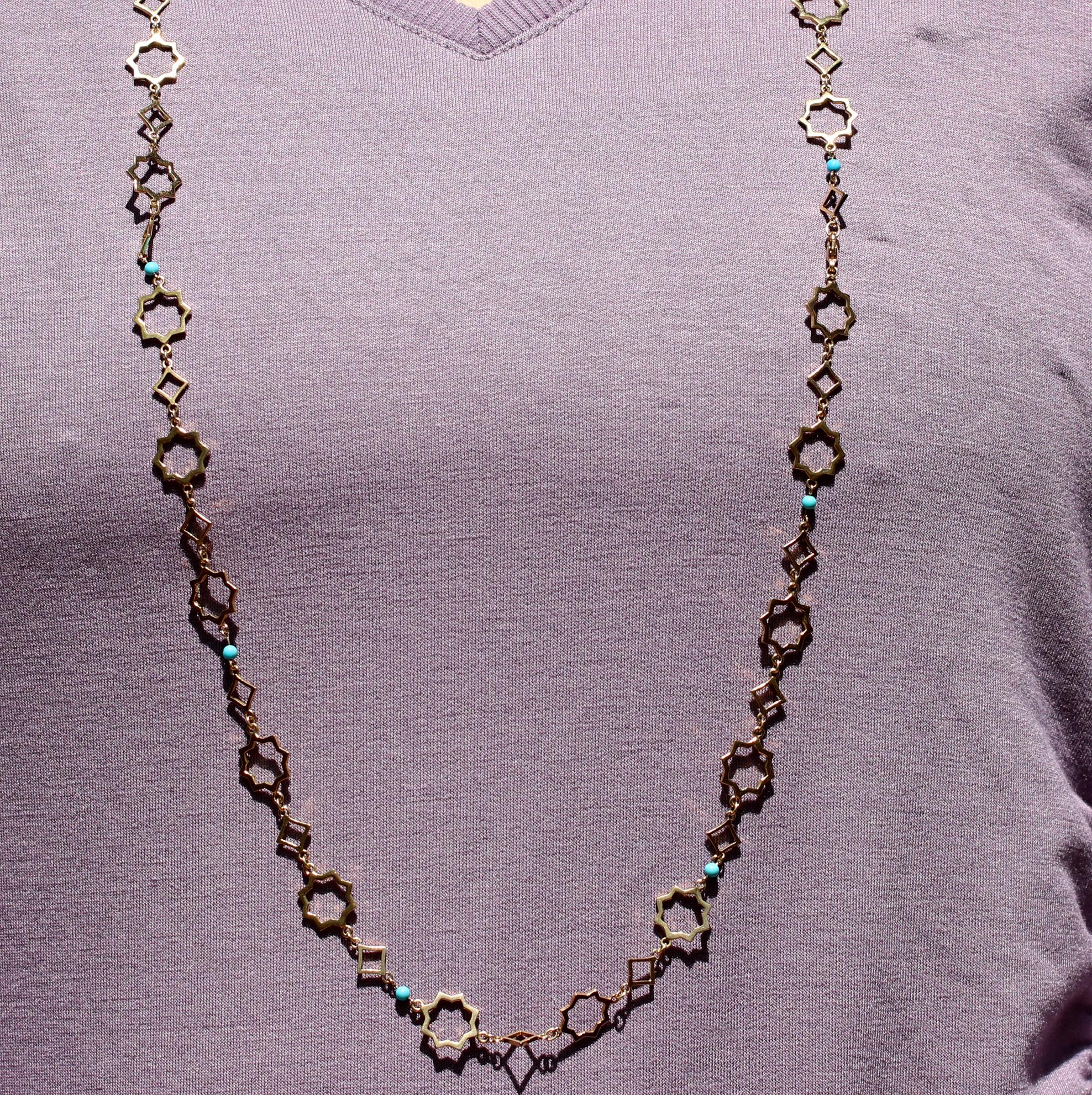 Women's Paloma Picasso for Tiffany & Co. Marrakesh Gold Necklace with Turquoise Beads