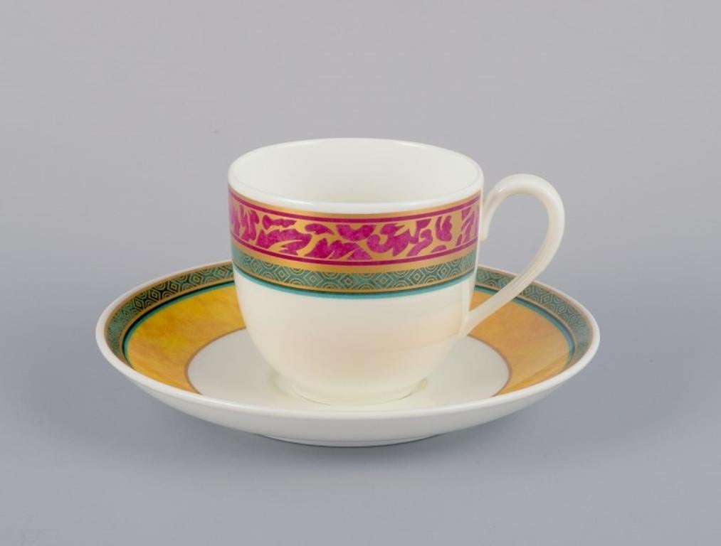 Paloma Picasso for Villeroy & Boch, Germany. 
A set of six coffee cups with saucers from the 