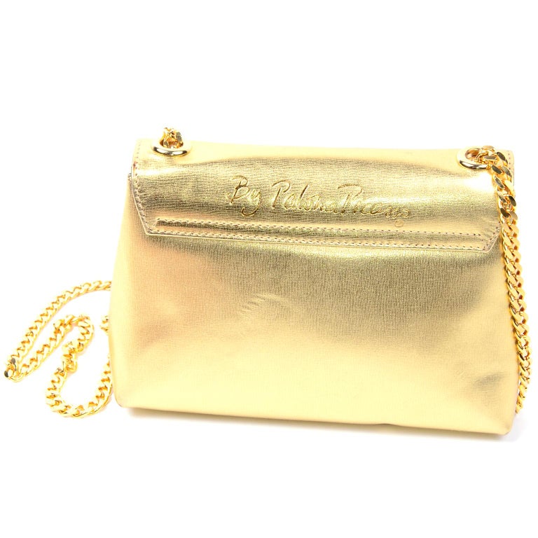 Women's Paloma Picasso Gold Signature X Shoulder Bag With Original Dust Bag For Sale
