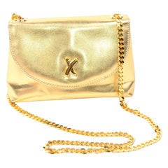 Paloma Picasso Gold Signature X Shoulder Bag With Original Dust Bag
