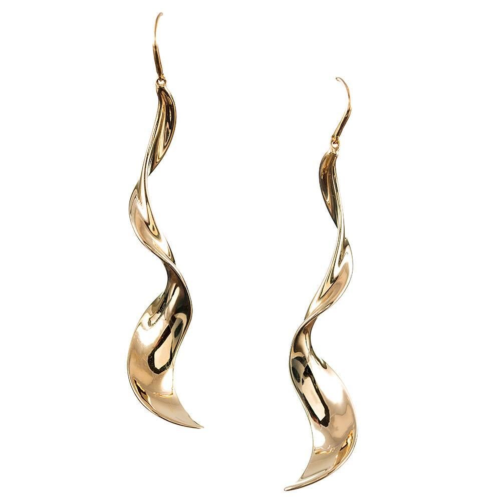 Paloma Picasso Golden Spiral Drop Earrings