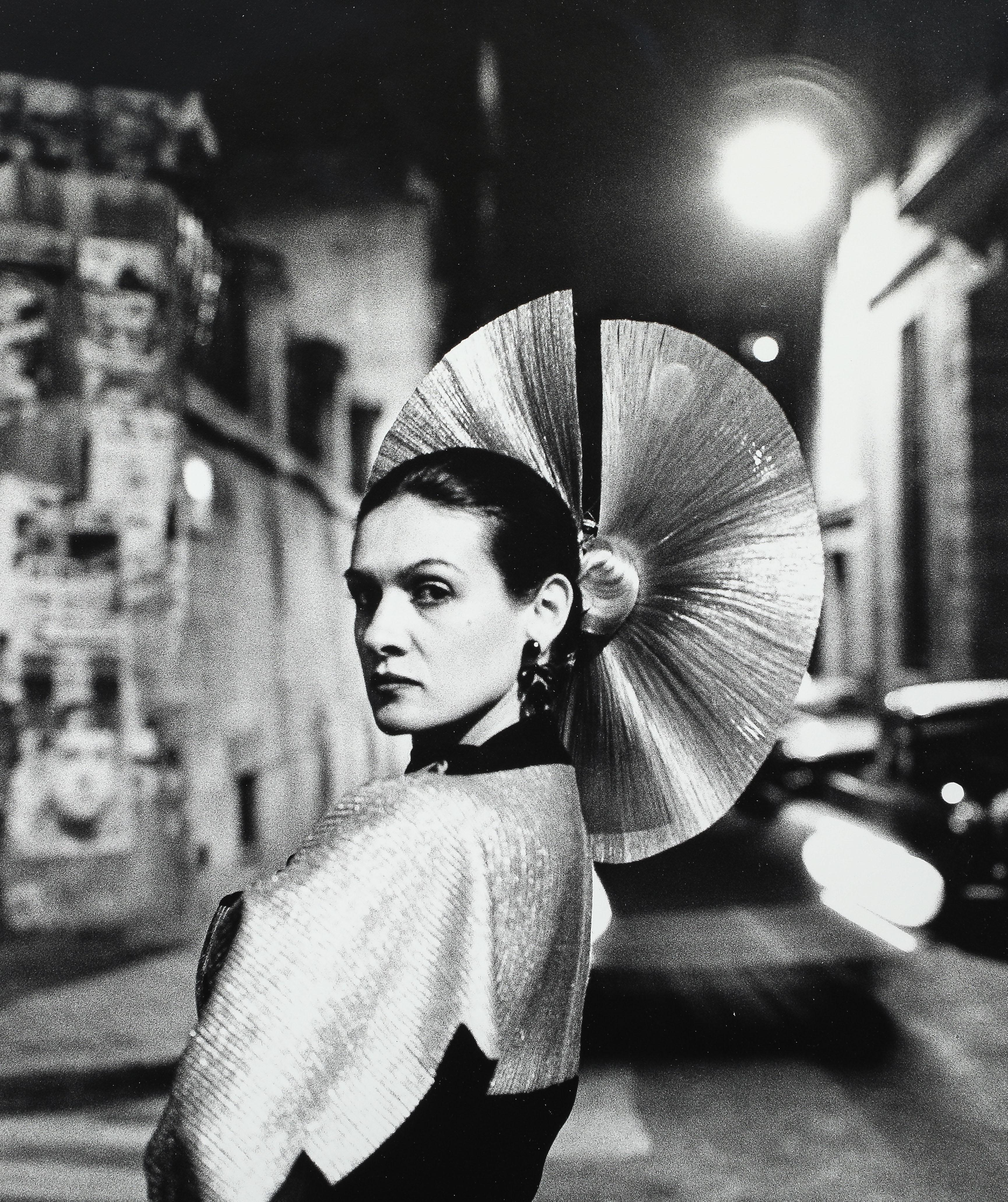 Paloma Picasso In a Karl Lagerfeld Dress, Signed by Helmut Newton In Good Condition For Sale In Lyndhurst, NJ