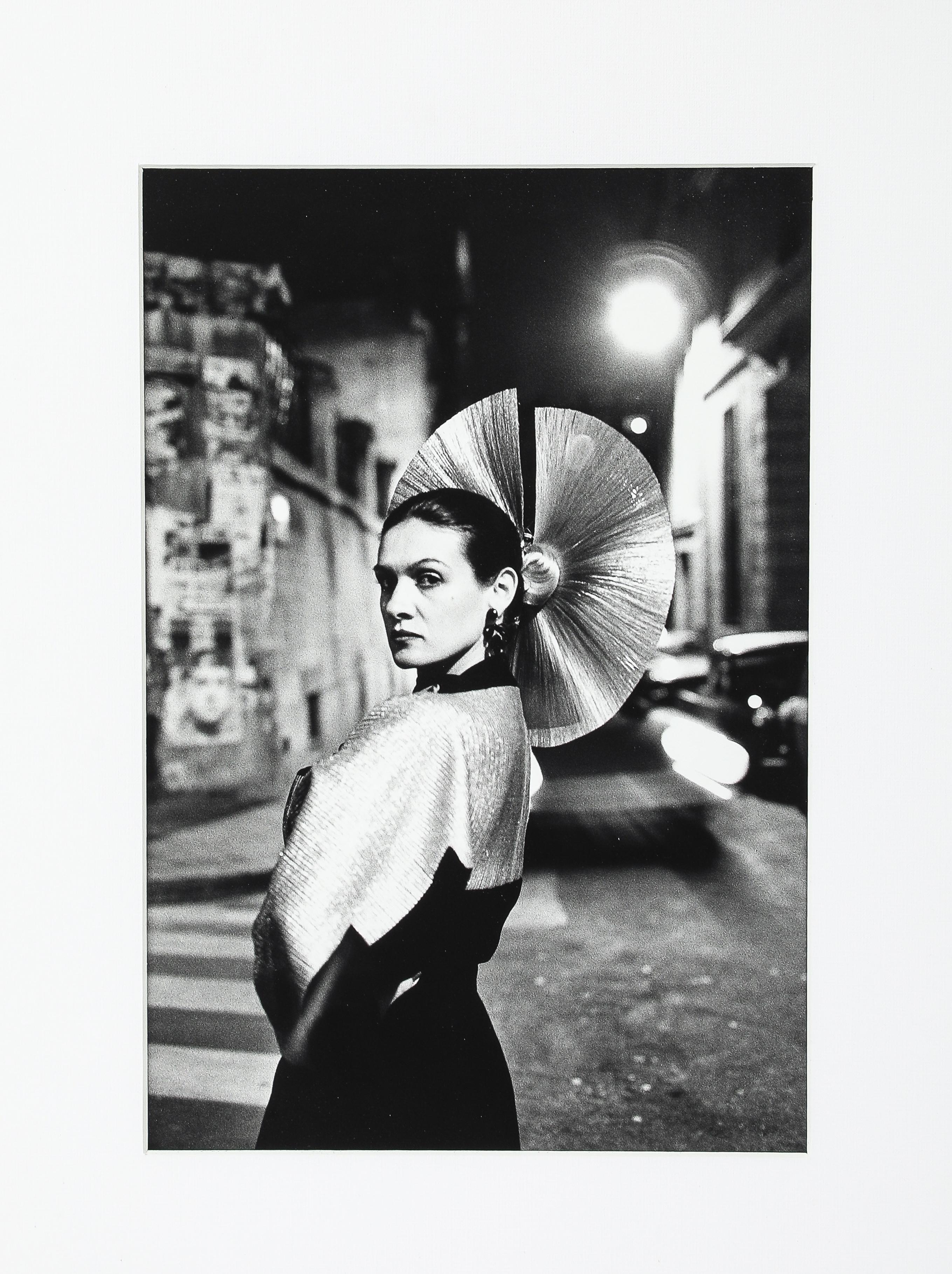 Paloma Picasso In a Karl Lagerfeld Dress, Signed by Helmut Newton