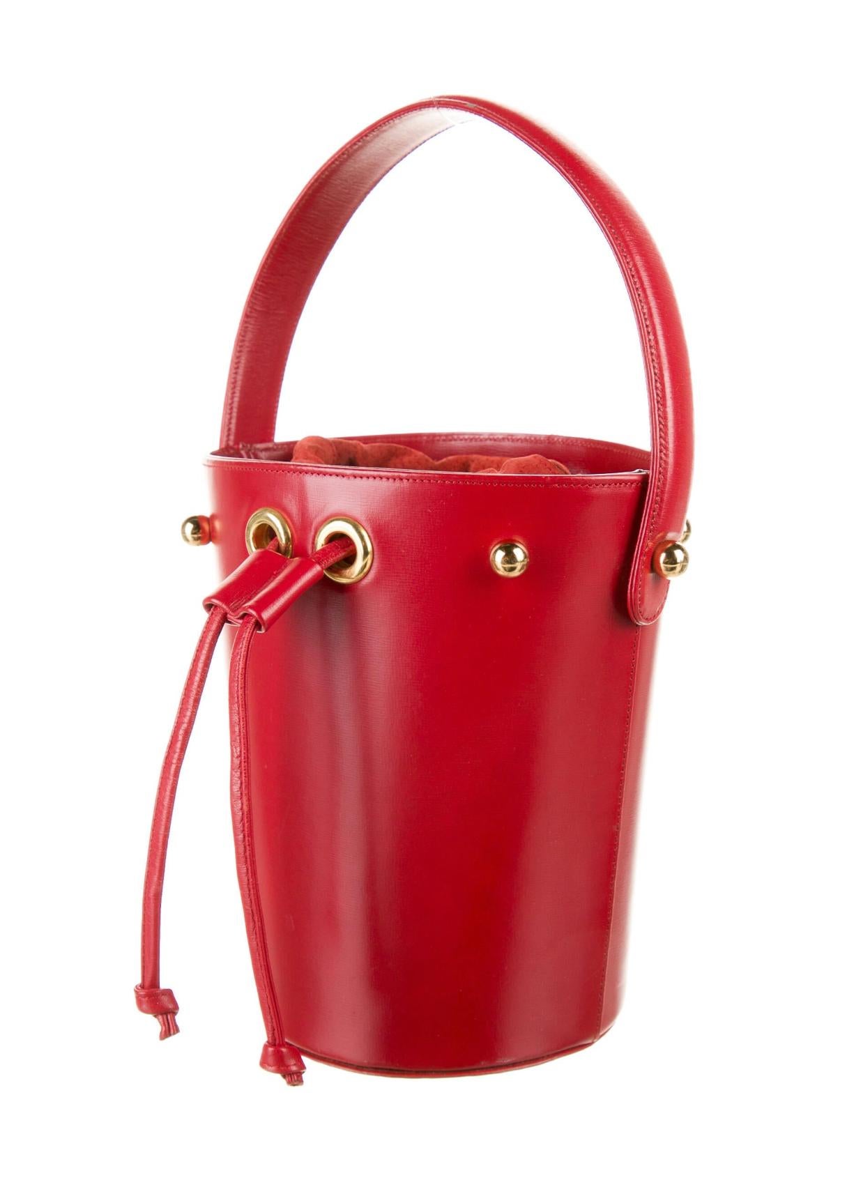 Paloma Picasso Leather Bucket Bag In Excellent Condition For Sale In Austin, TX