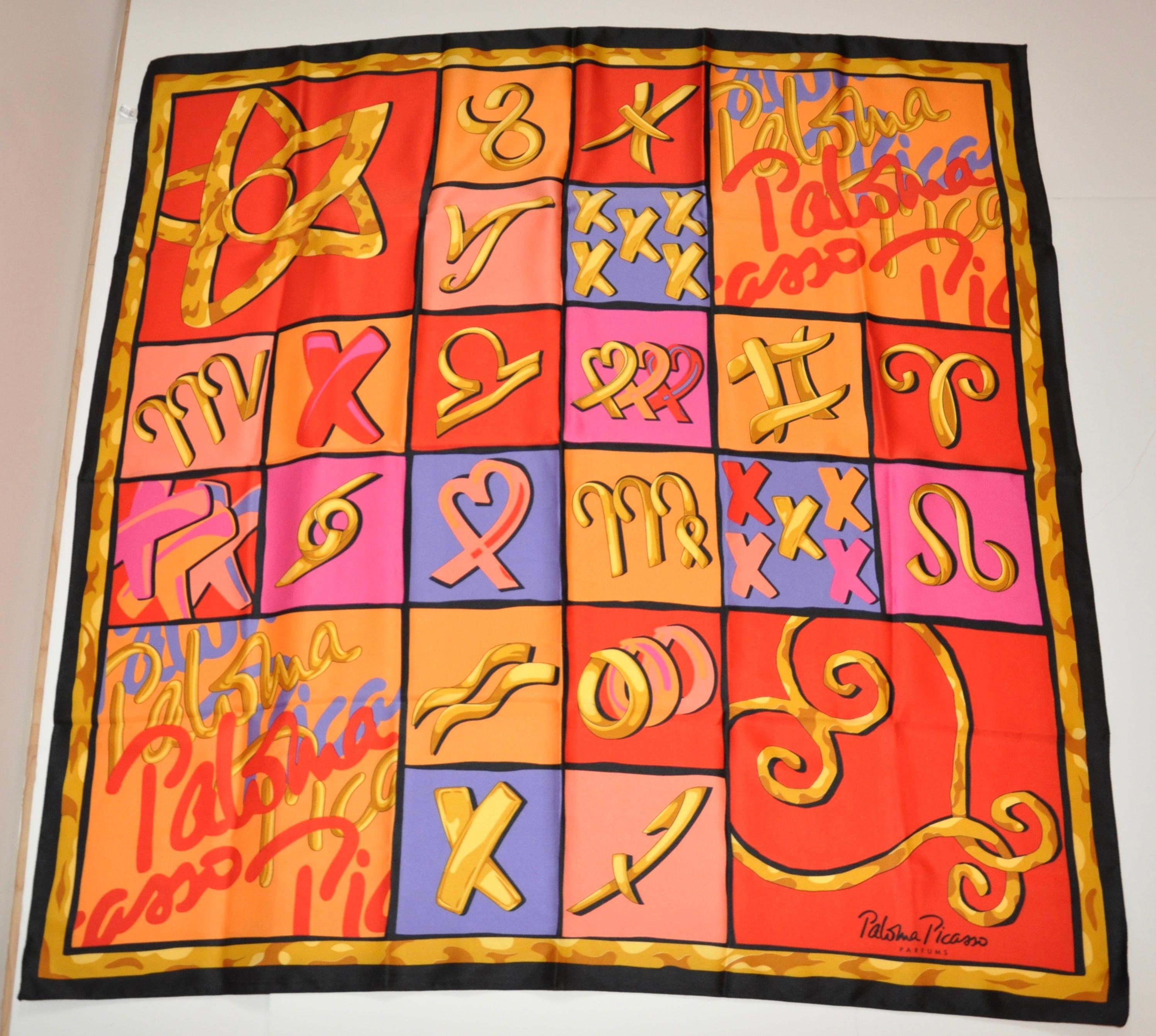 Paloma Picasso: „Love & Kisses“, mehrfarbiger Schal im Angebot 6